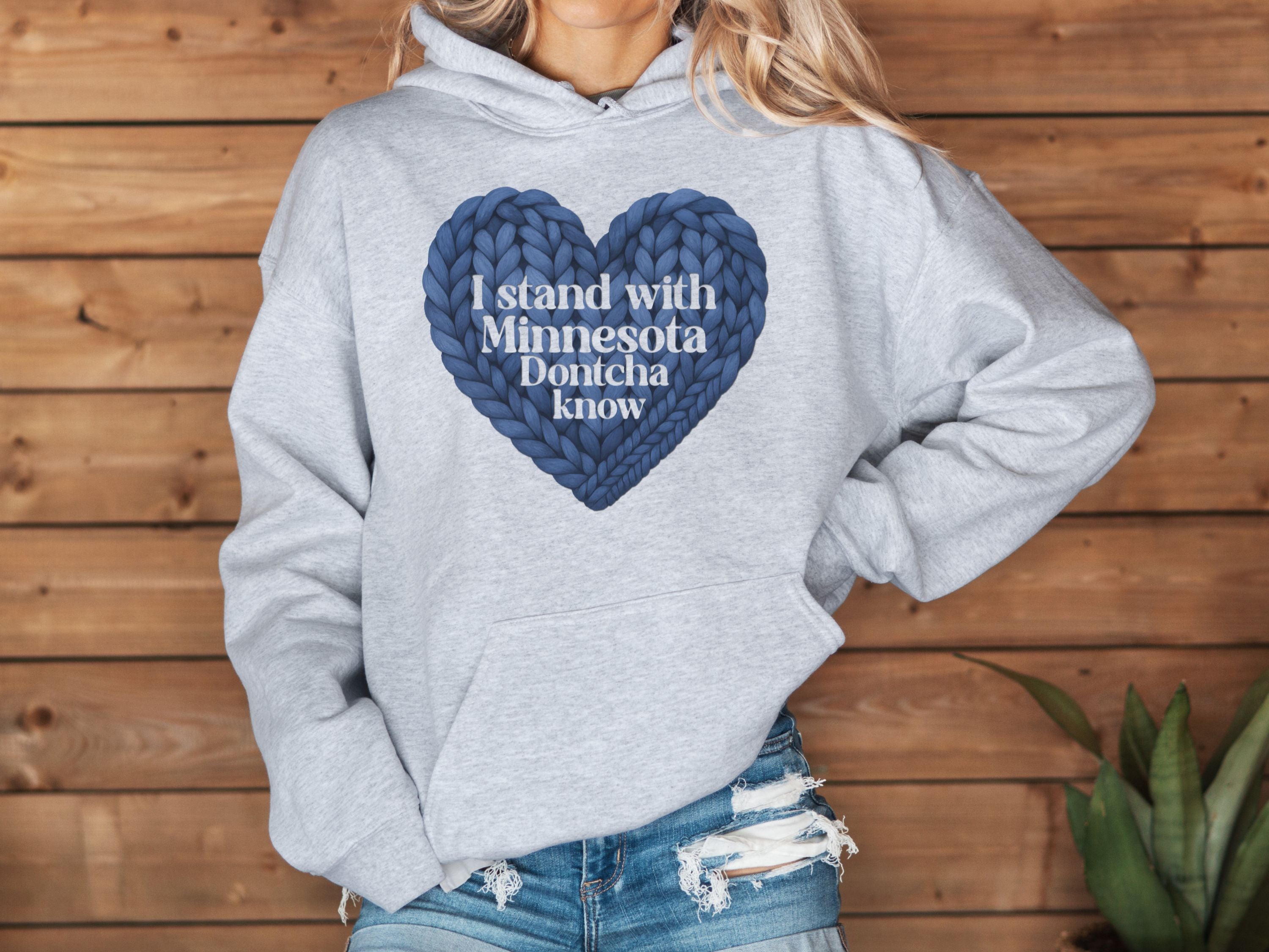I Stand With Minnesota Heart Hoodie | State Pride Sweatshirt