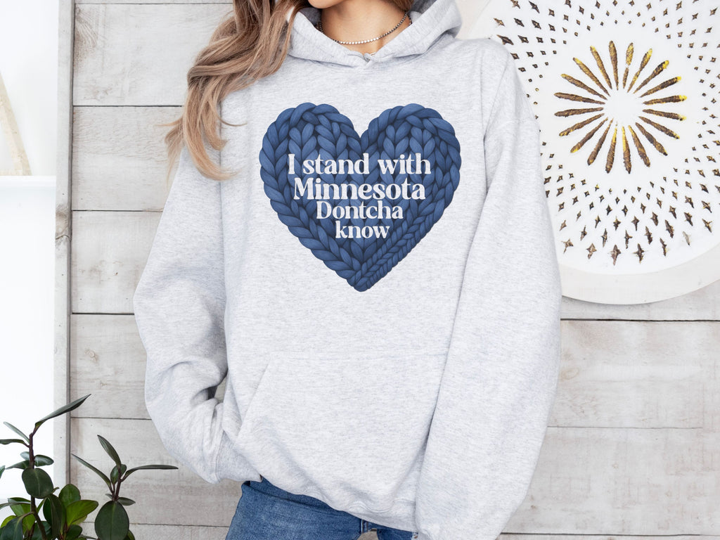 I Stand With Minnesota Heart Hoodie | State Pride Sweatshirt
