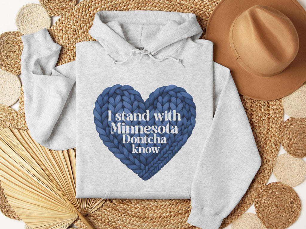I Stand With Minnesota Heart Hoodie | State Pride Sweatshirt