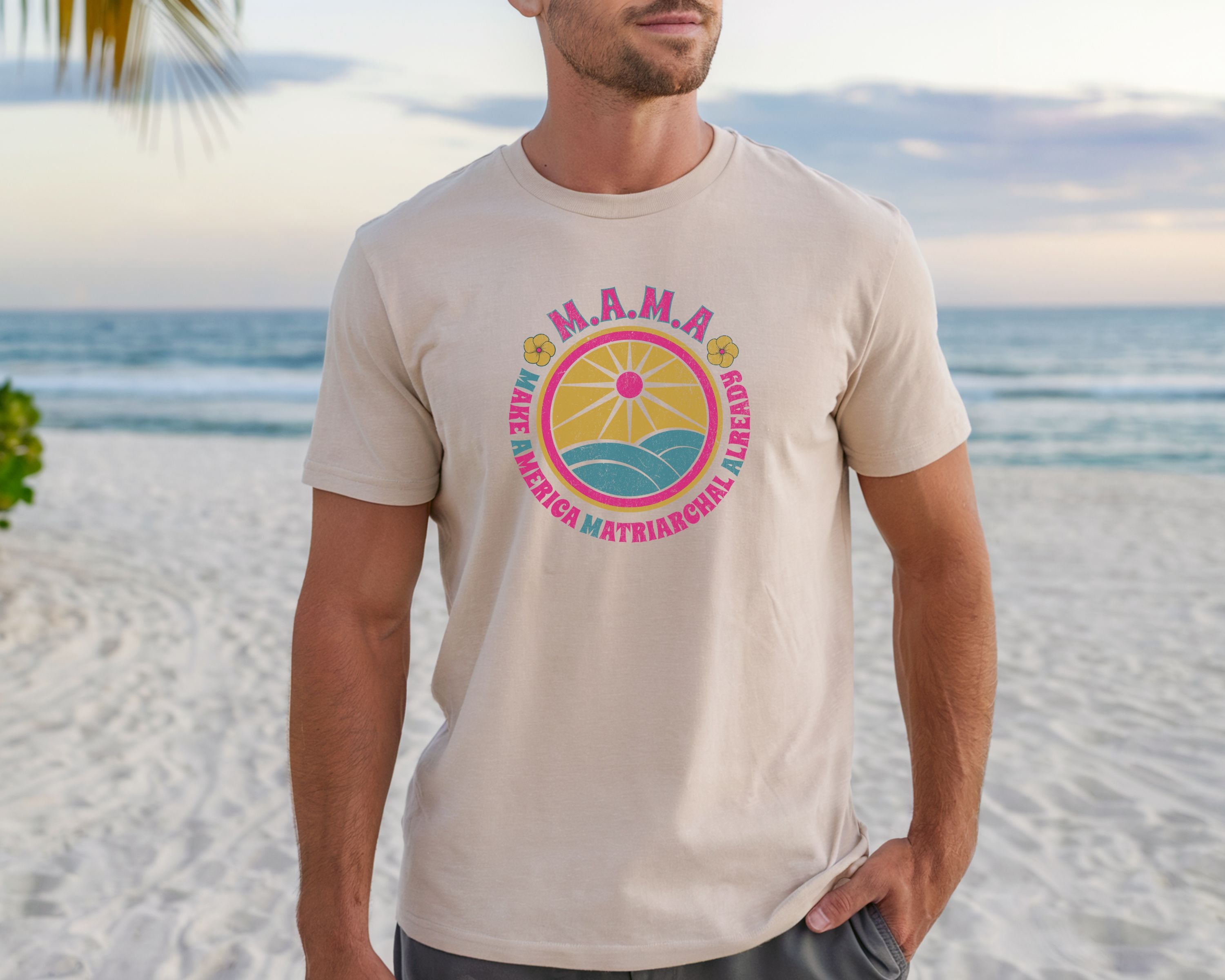 M.A.M.A. Retro Sunwave T-Shirt — Make America Matriarchal Already Tee