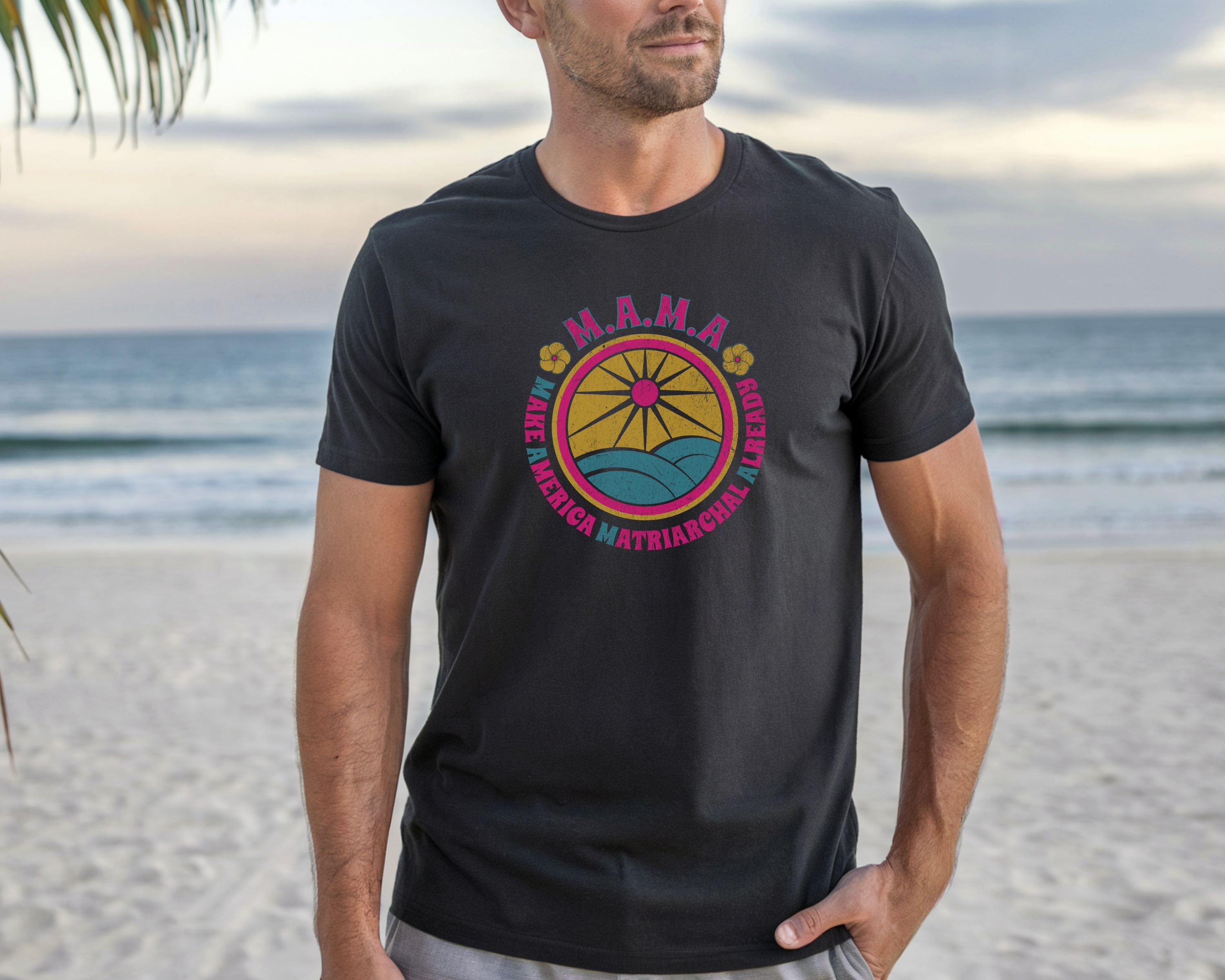 M.A.M.A. Retro Sunwave T-Shirt — Make America Matriarchal Already Tee