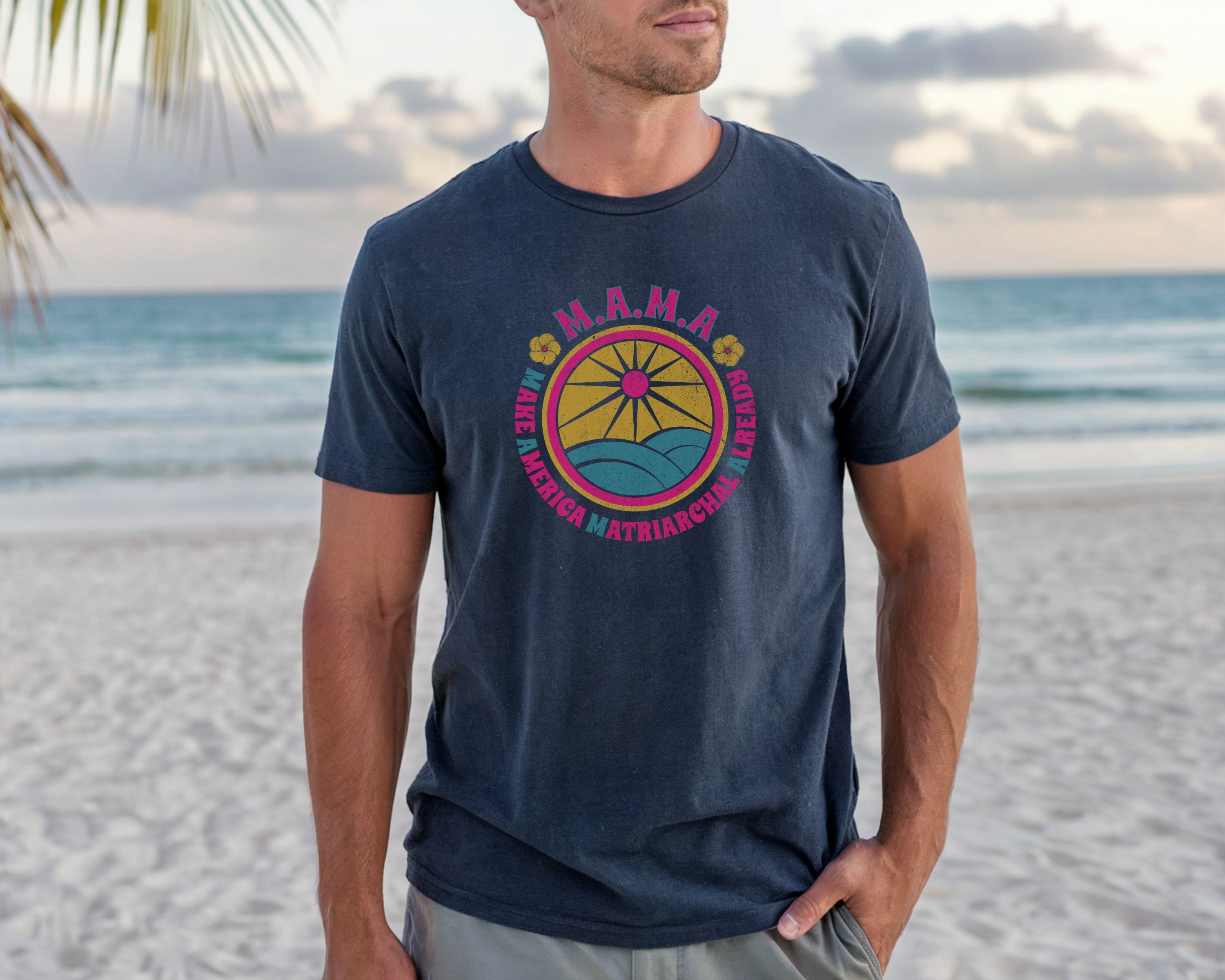 M.A.M.A. Retro Sunwave T-Shirt — Make America Matriarchal Already Tee