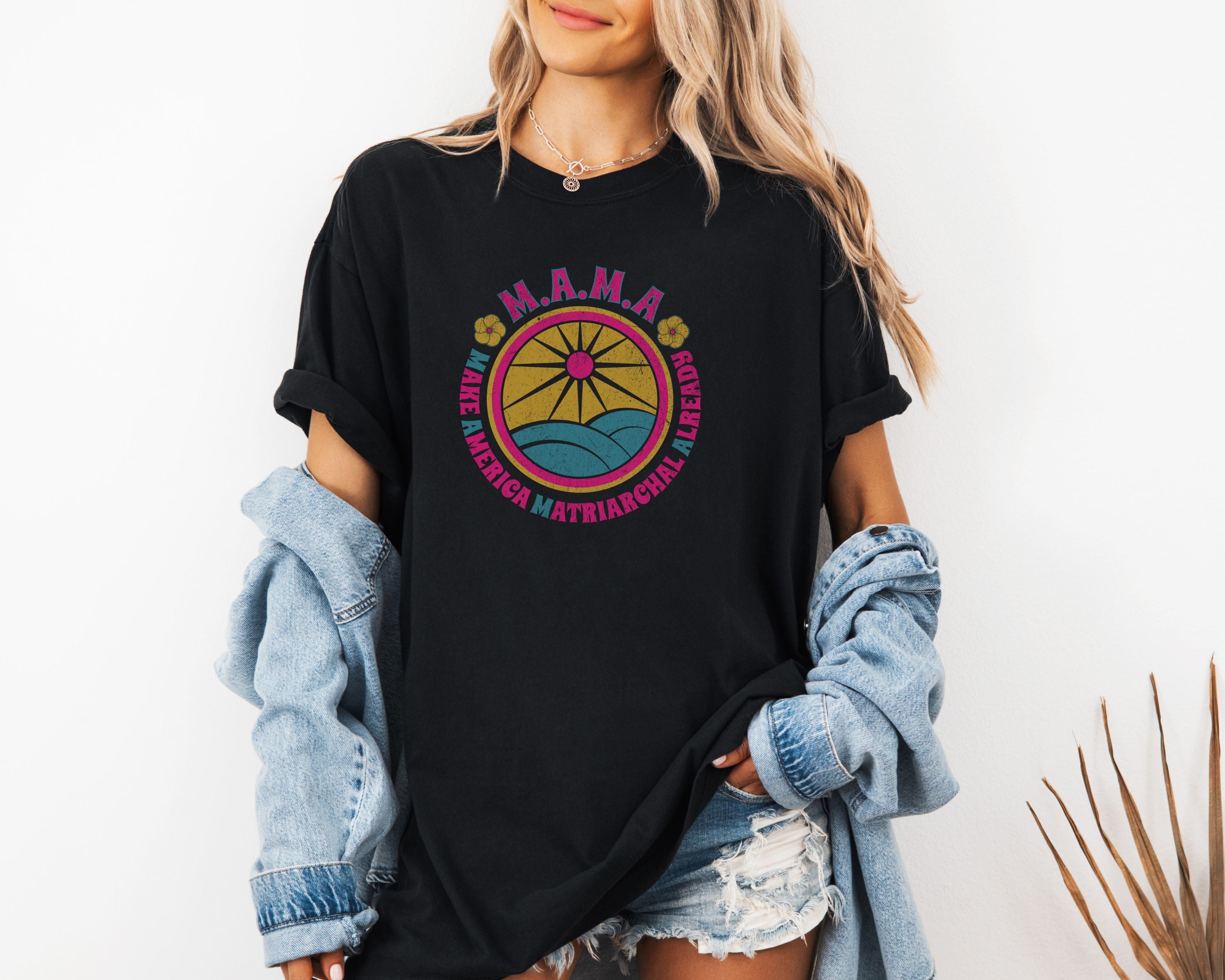M.A.M.A. Retro Sunwave T-Shirt — Make America Matriarchal Already Tee