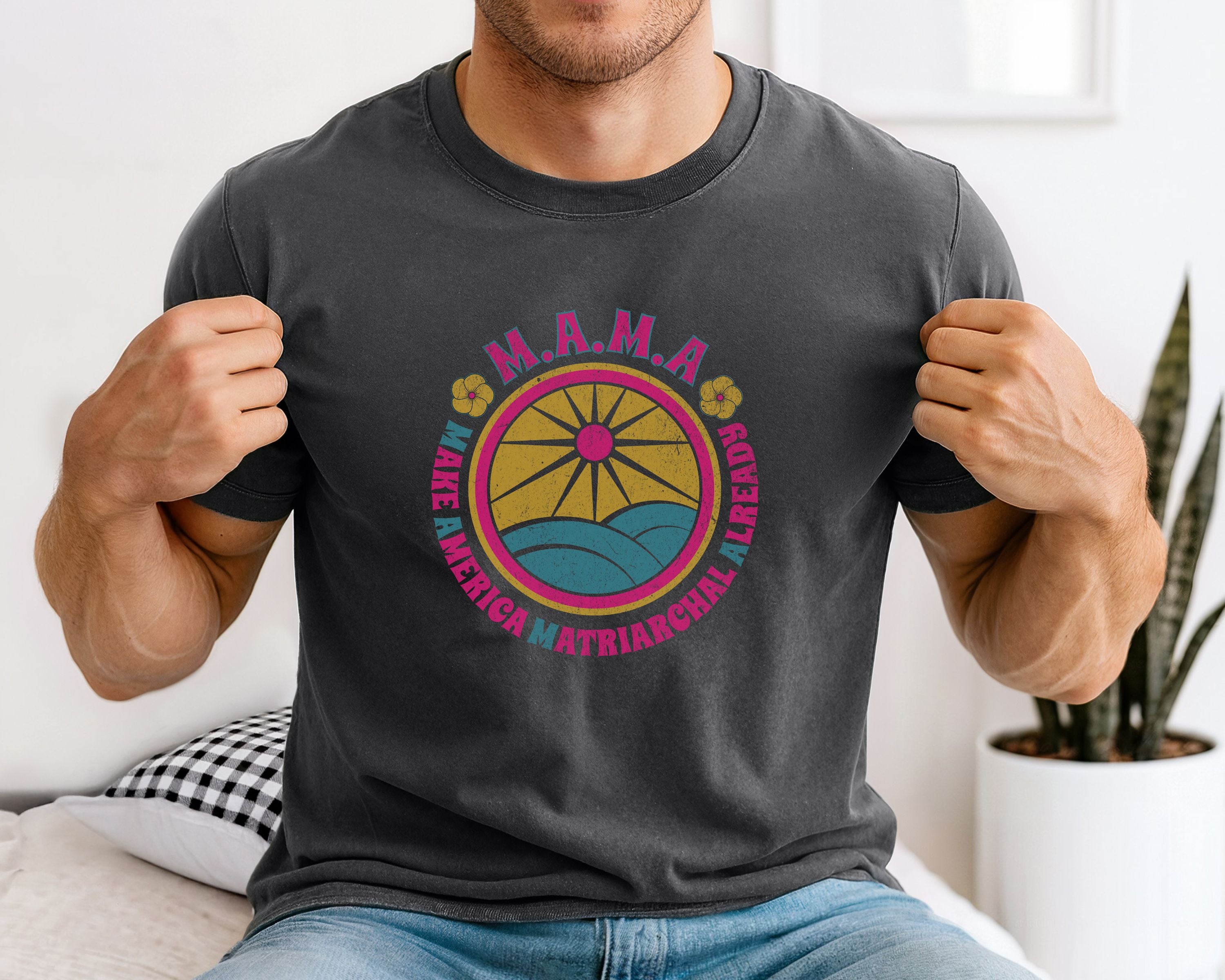 M.A.M.A. Retro Sunwave T-Shirt — Make America Matriarchal Already Tee