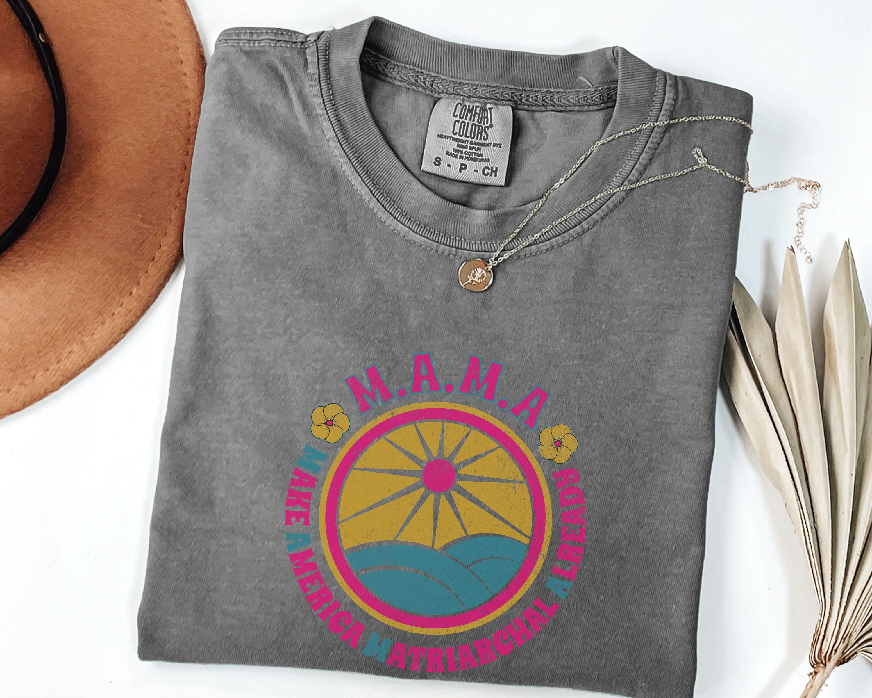 M.A.M.A. Retro Sunwave T-Shirt — Make America Matriarchal Already Tee