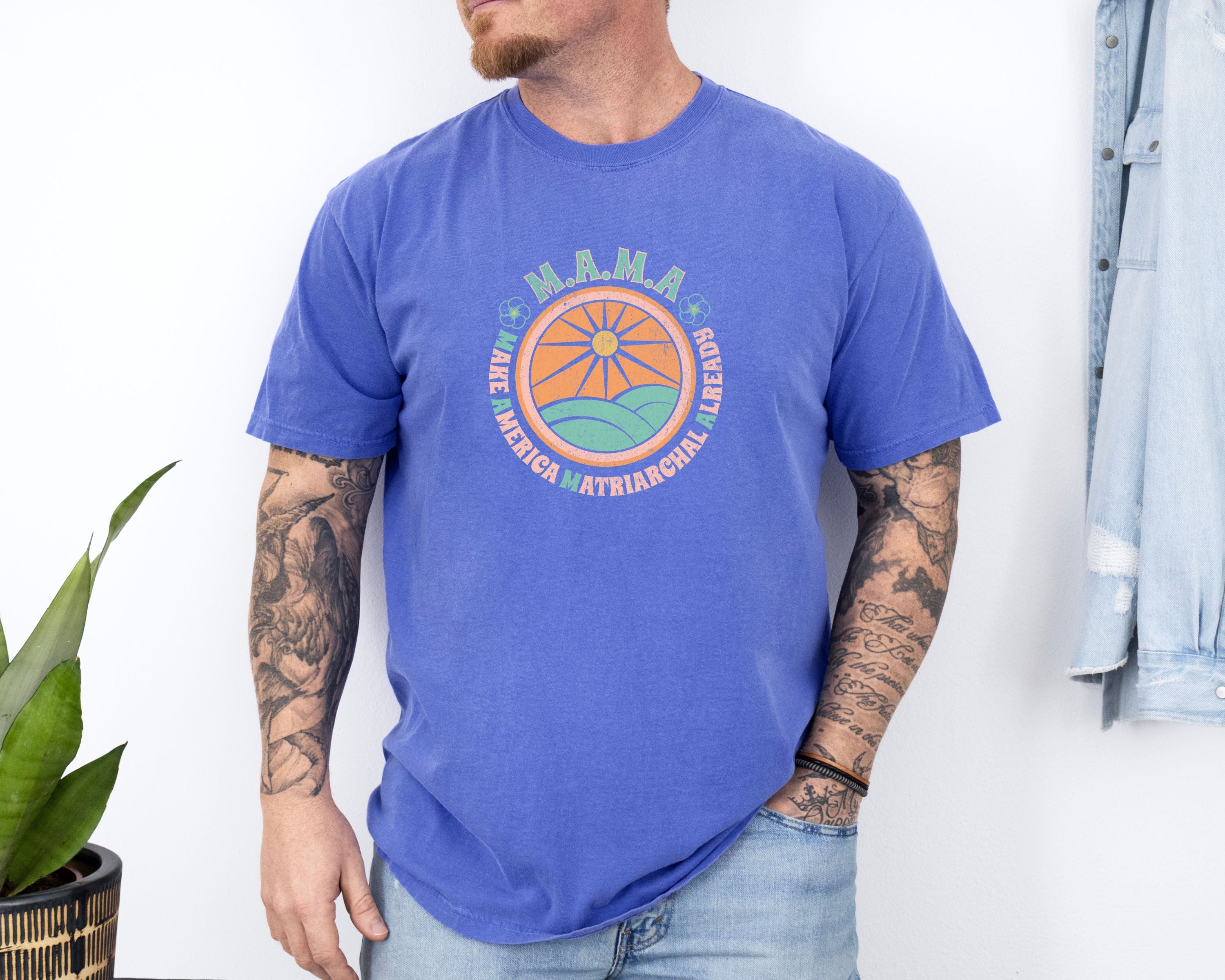 M.A.M.A 'Make America Matriarchal Already' T-Shirt — Retro Sun & Waves Feminist Tee