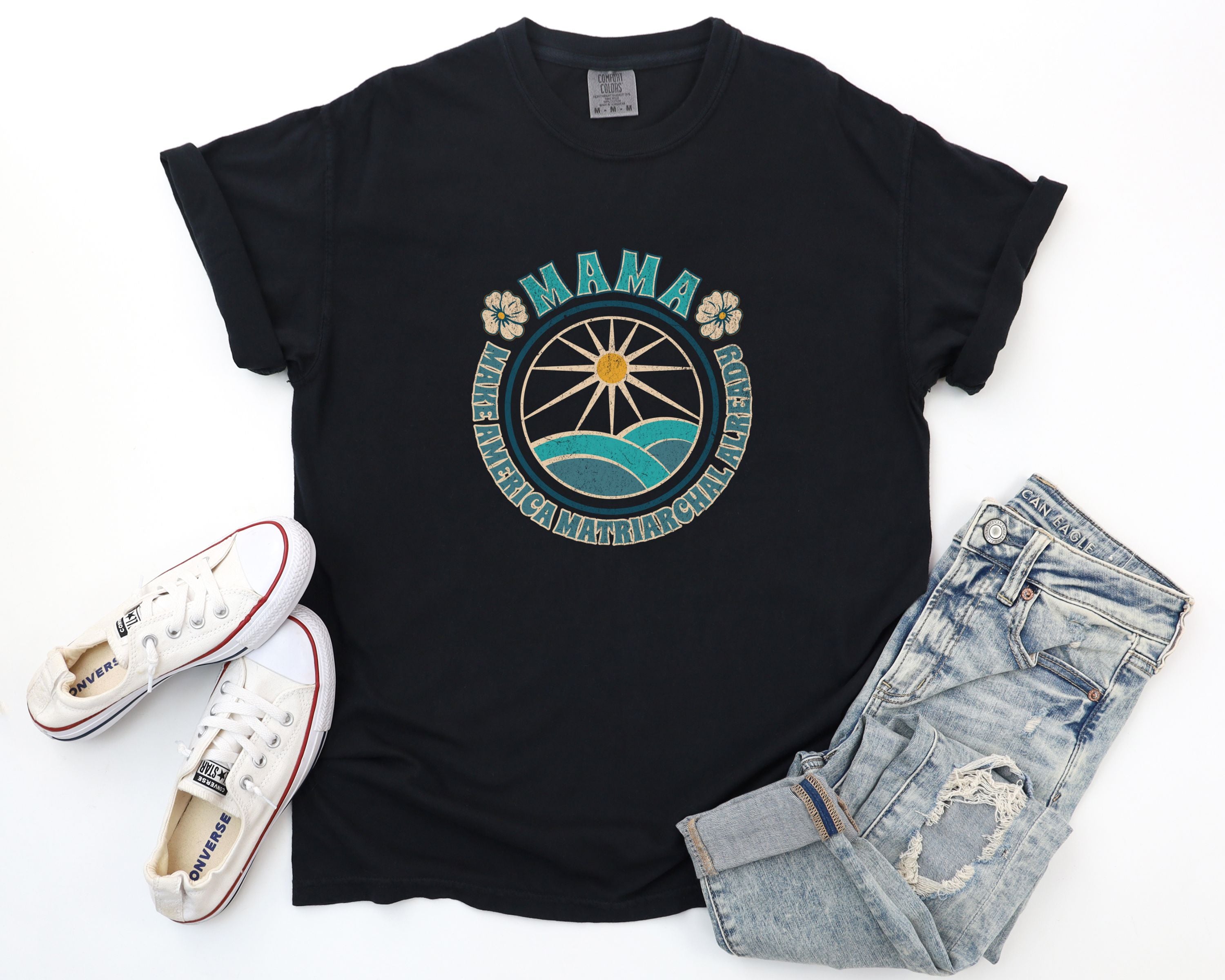 M.A.M.A Oceanic Summer Matriarchal T-Shirt — Make America Matriarchal Already Feminist Tee