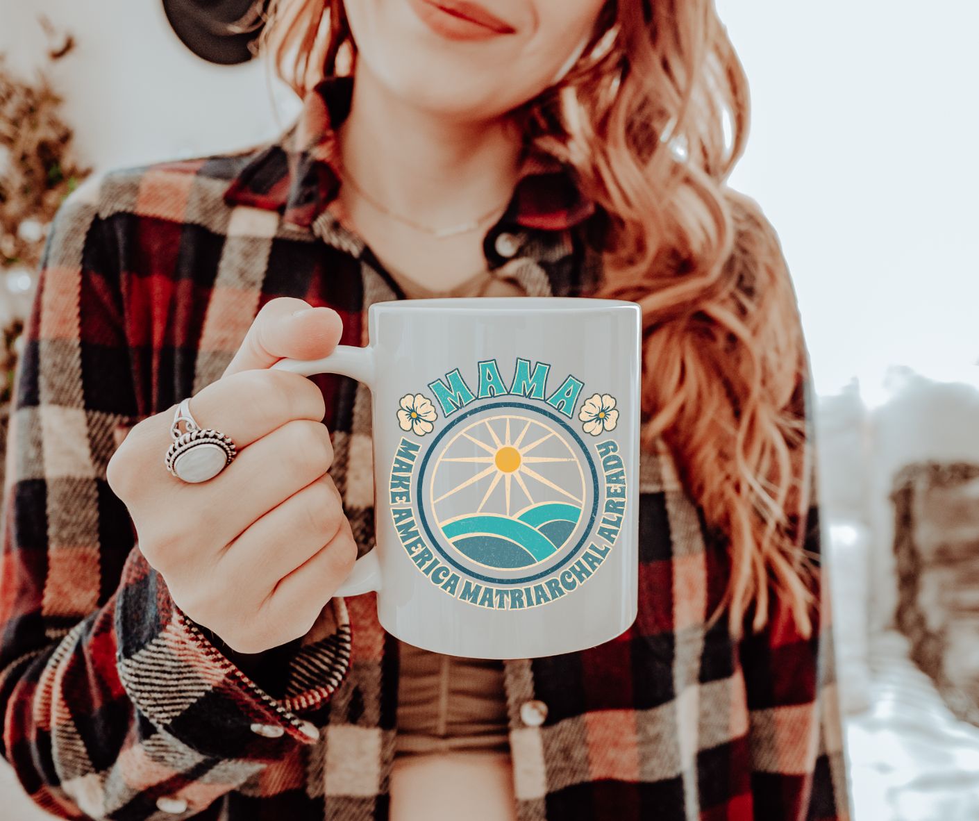 Blue M.A.M.A "Make America Matriarchal Already" Jumbo 20 oz mug | Feminist Woman Power Gift