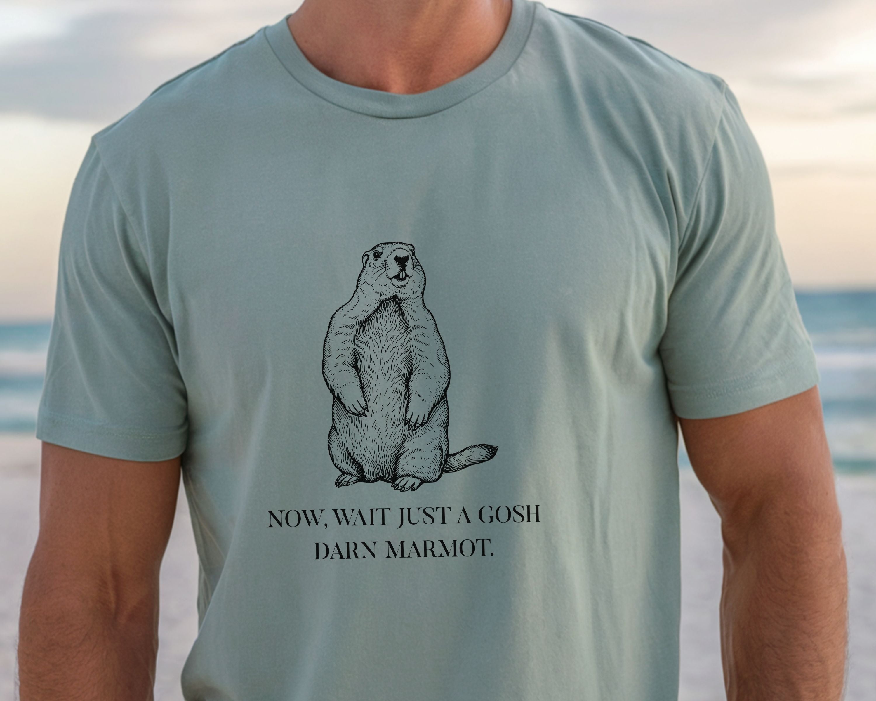 "Wait Just a Gosh Darn Marmot" Tshirt | Animal Lover Humor Tee