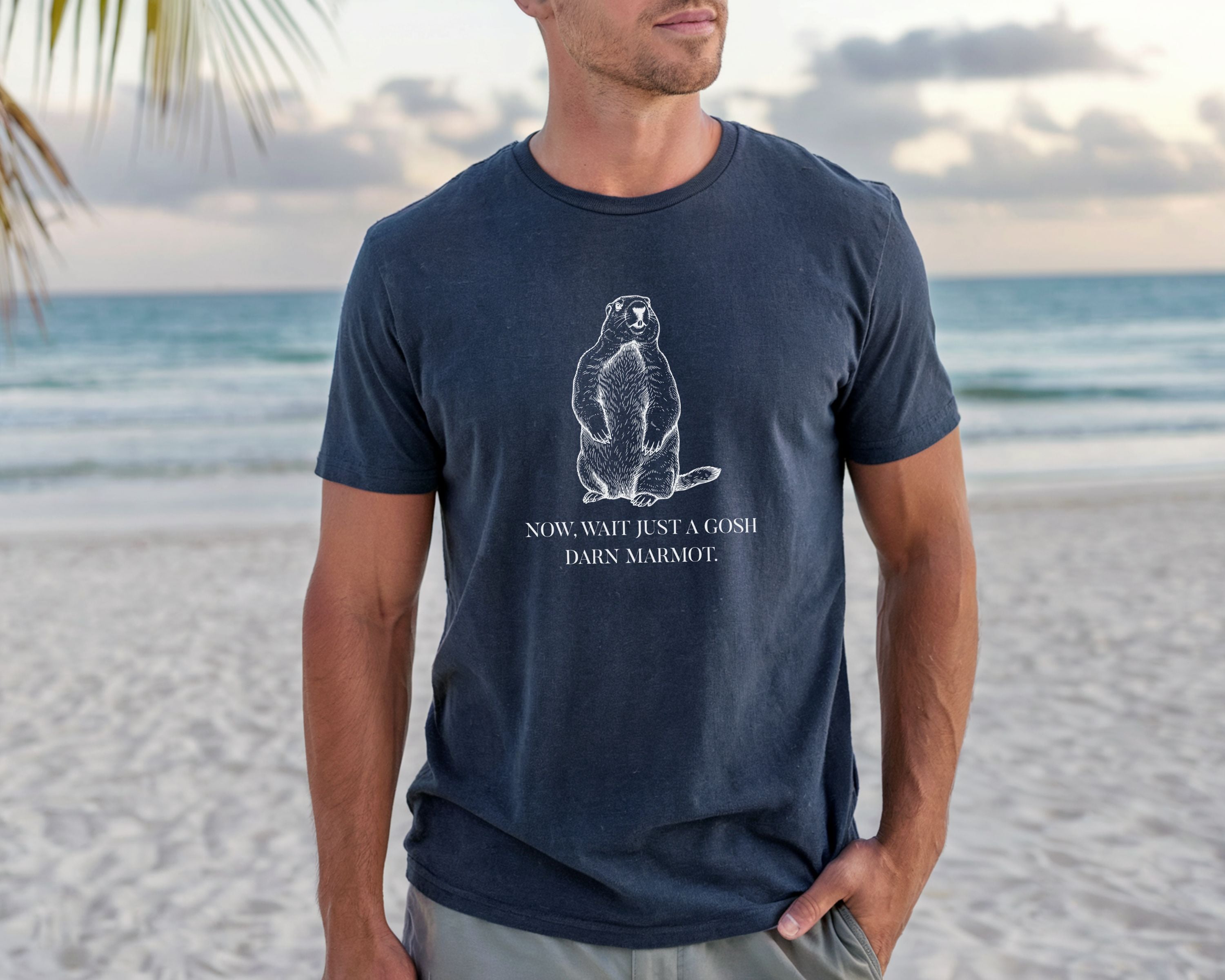 "Wait Just a Gosh Darn Marmot" Tshirt | Animal Lover Humor Tee