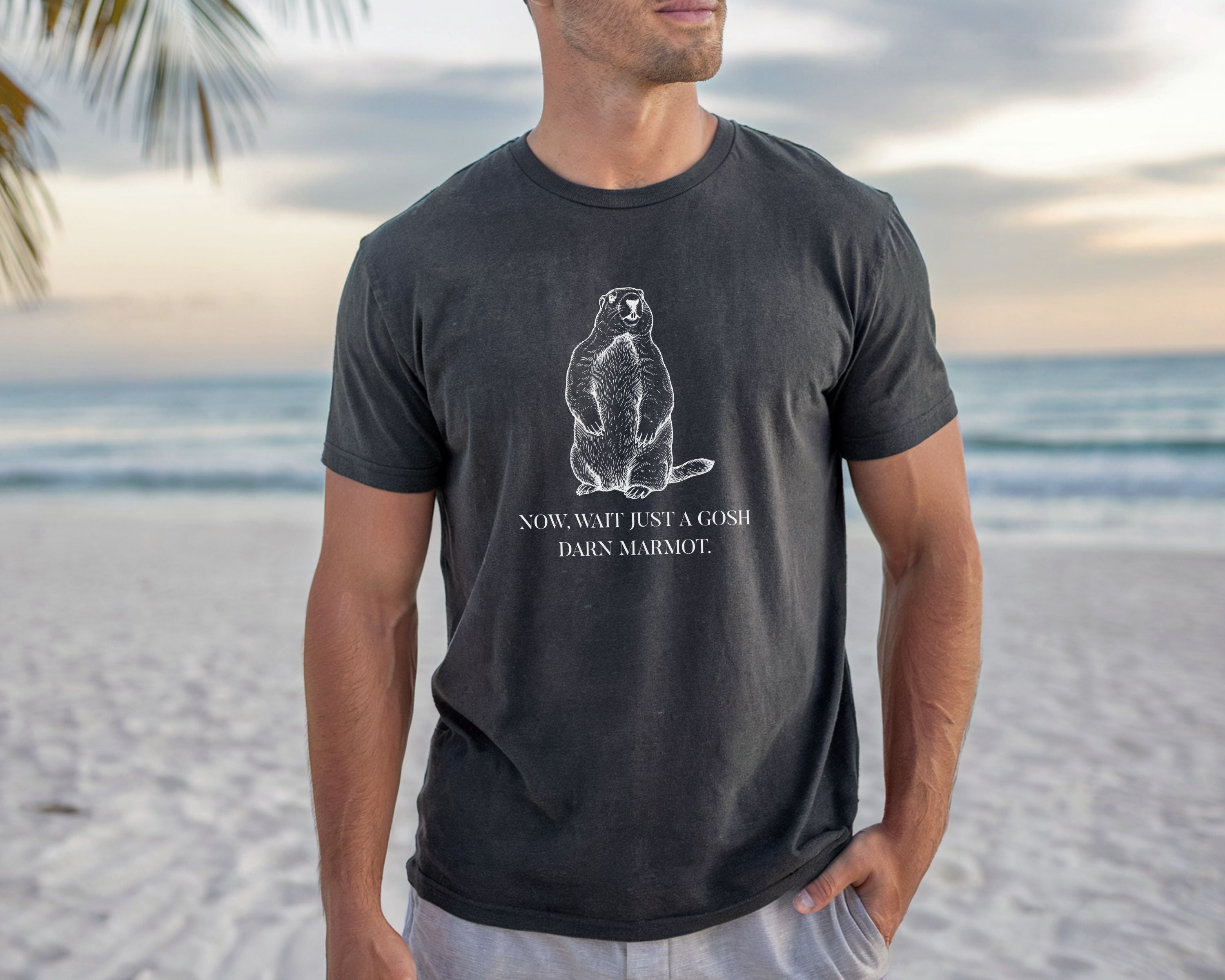 "Wait Just a Gosh Darn Marmot" Tshirt | Animal Lover Humor Tee