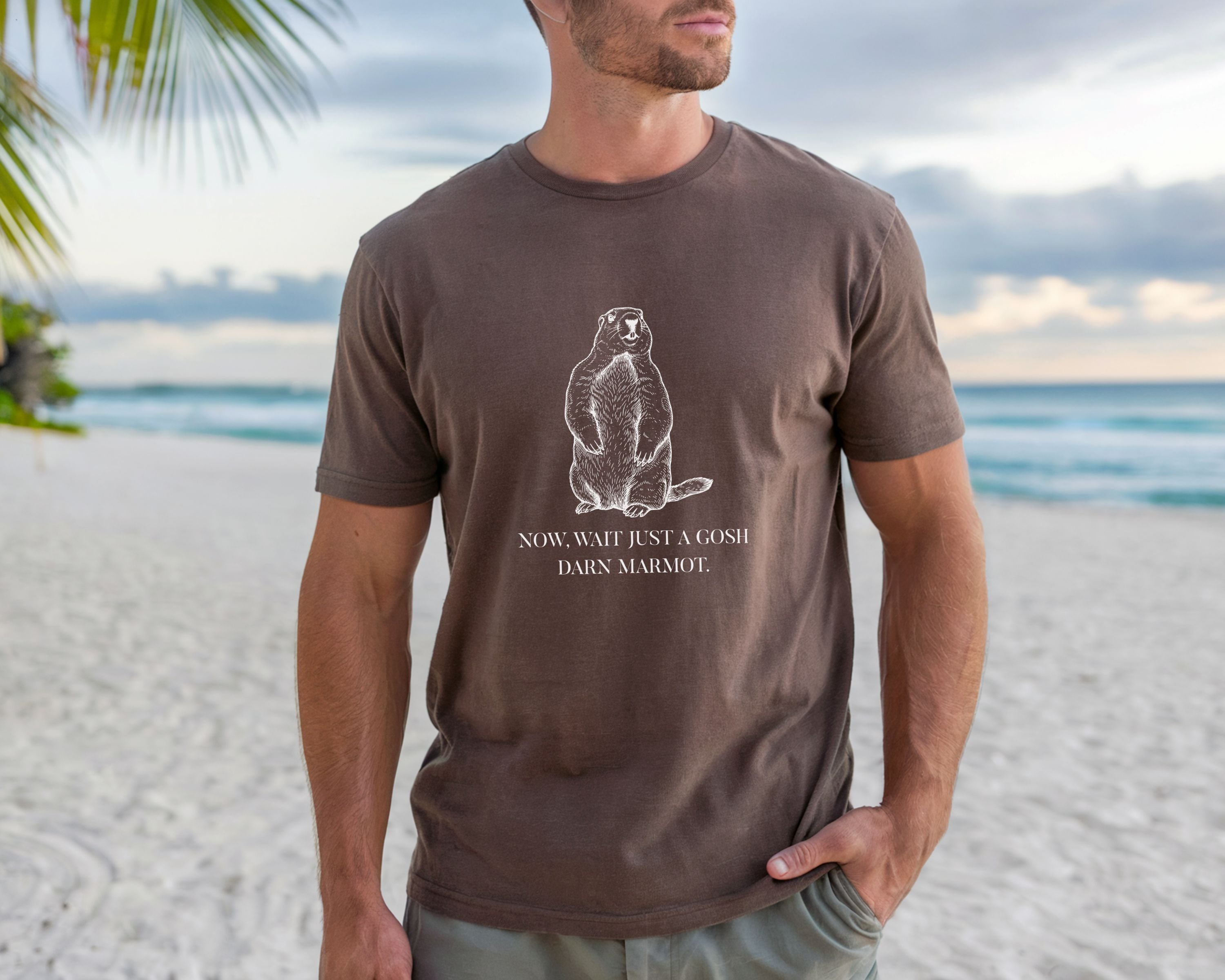 "Wait Just a Gosh Darn Marmot" Tshirt | Animal Lover Humor Tee