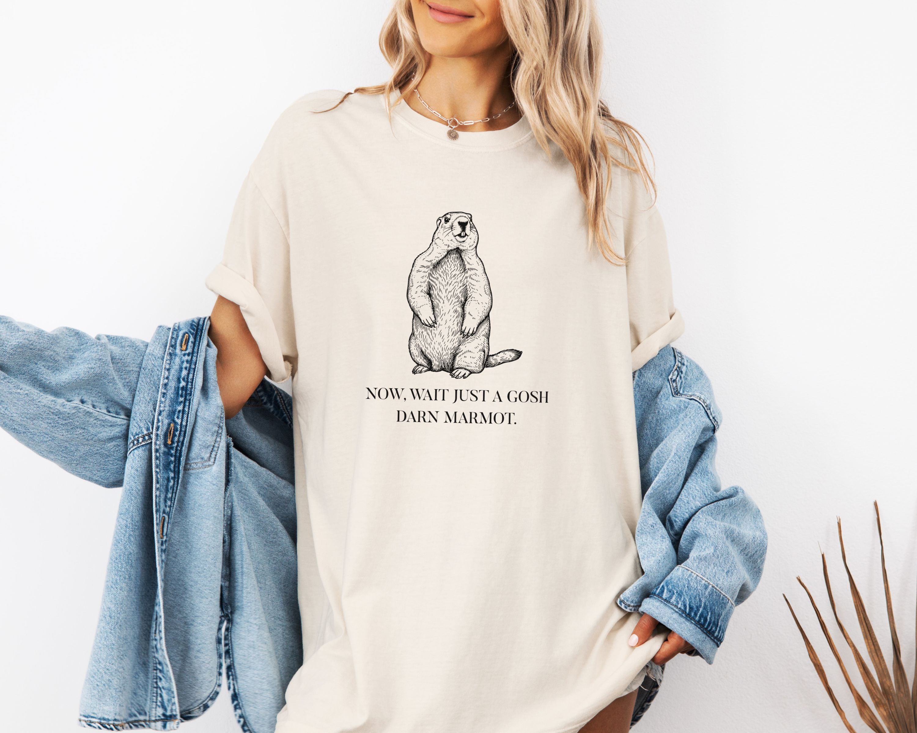 "Wait Just a Gosh Darn Marmot" Tshirt | Animal Lover Humor Tee