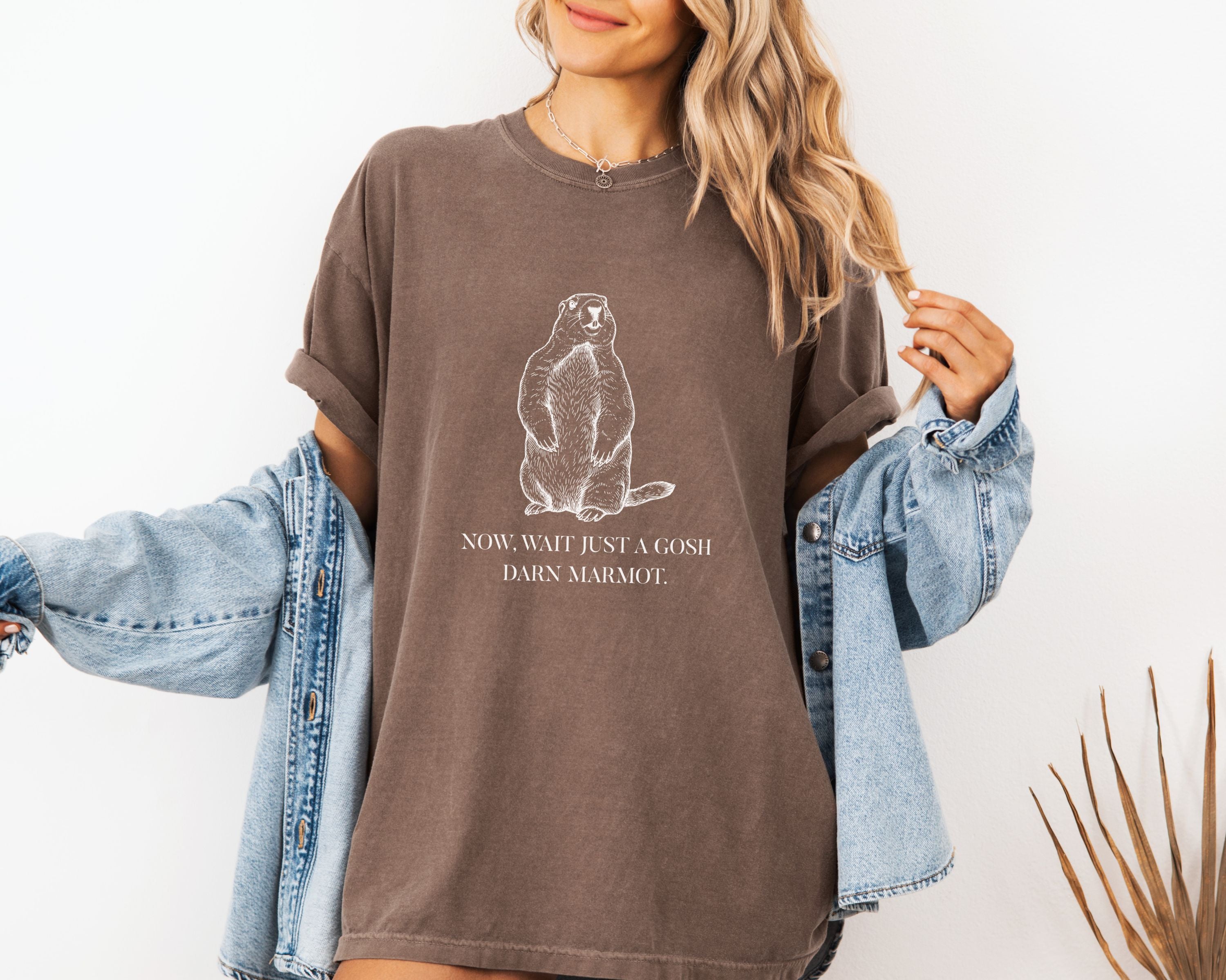 "Wait Just a Gosh Darn Marmot" Tshirt | Animal Lover Humor Tee