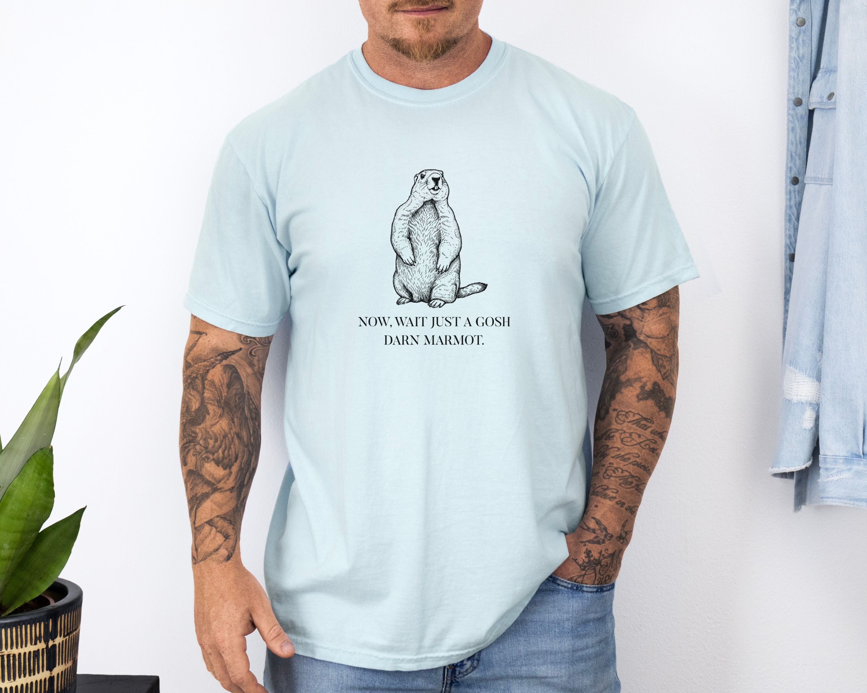 "Wait Just a Gosh Darn Marmot" Tshirt | Animal Lover Humor Tee