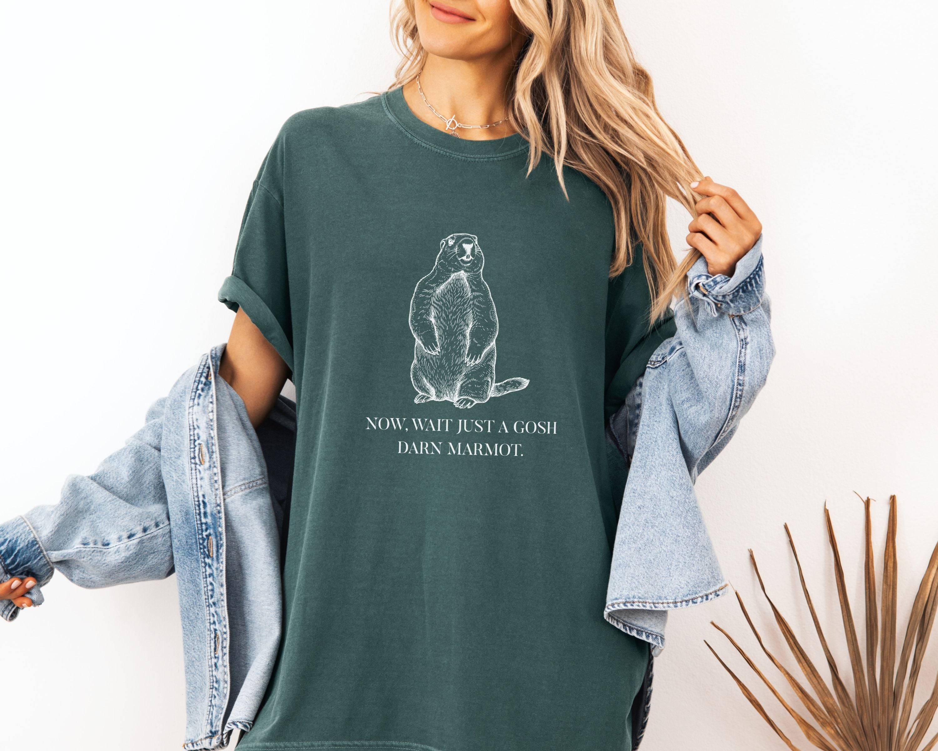 "Wait Just a Gosh Darn Marmot" Tshirt | Animal Lover Humor Tee