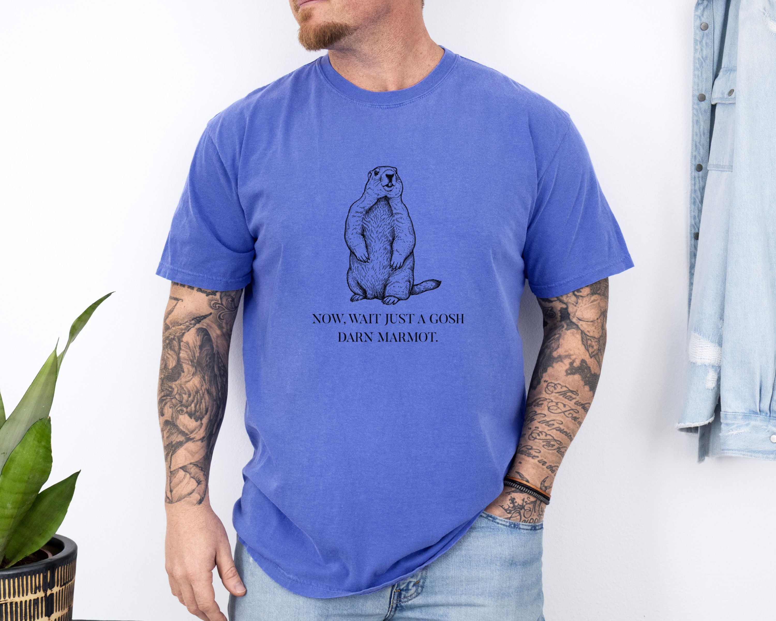 "Wait Just a Gosh Darn Marmot" Tshirt | Animal Lover Humor Tee