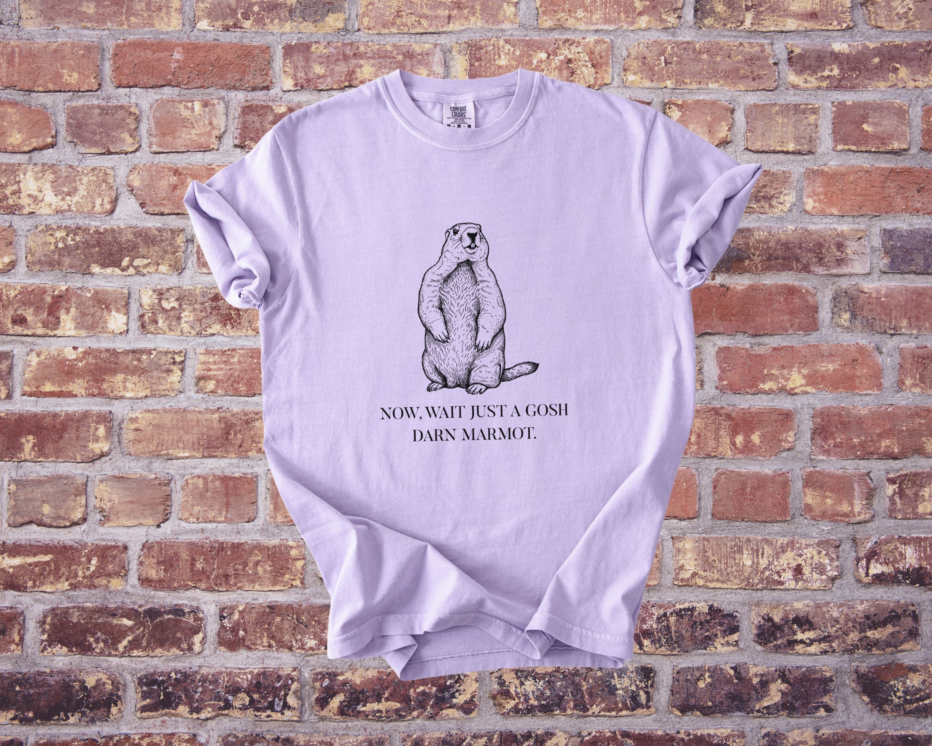 "Wait Just a Gosh Darn Marmot" Tshirt | Animal Lover Humor Tee