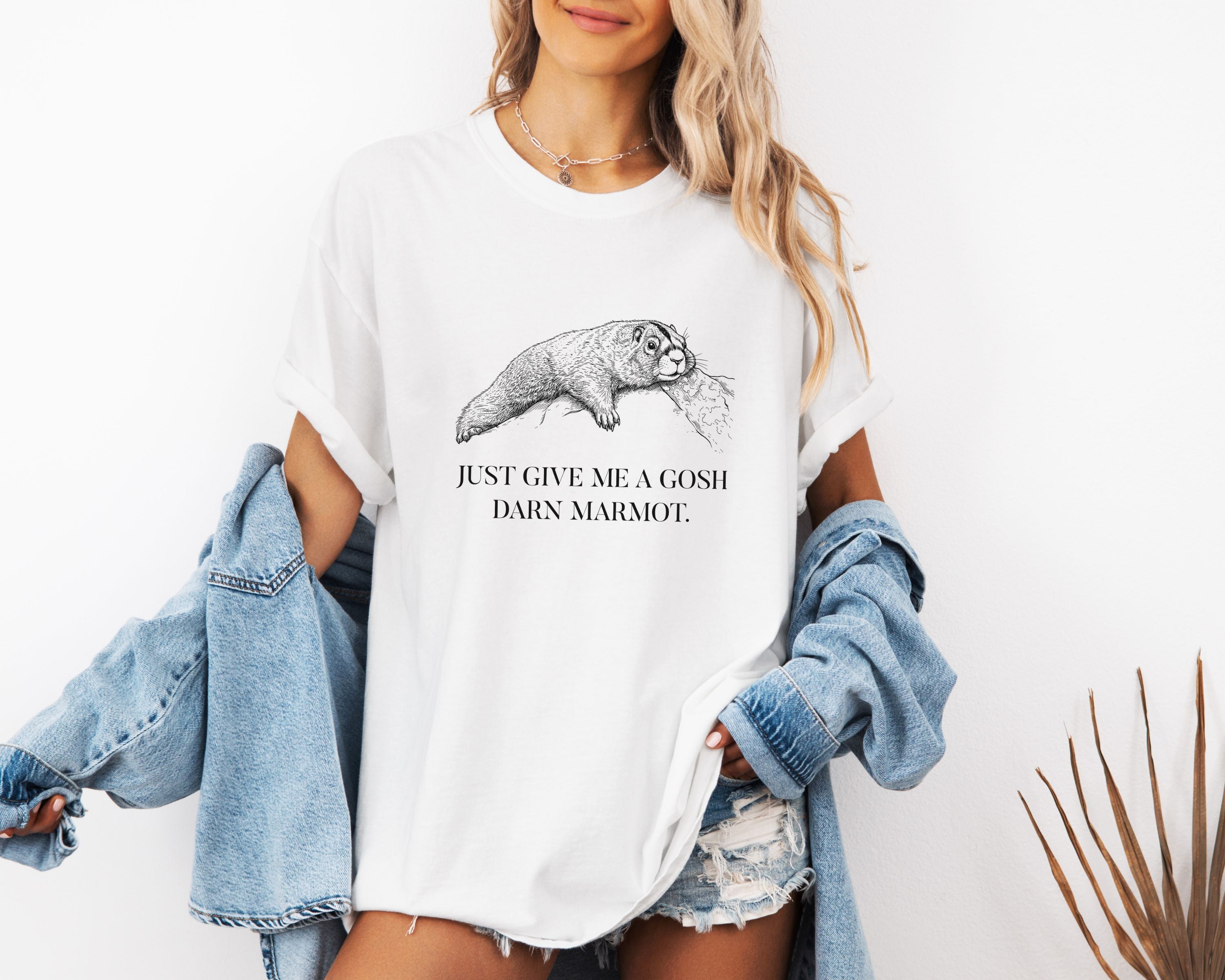 "Give Me A Darn Marmot" Tshirt | Animal Lover Humor Tee