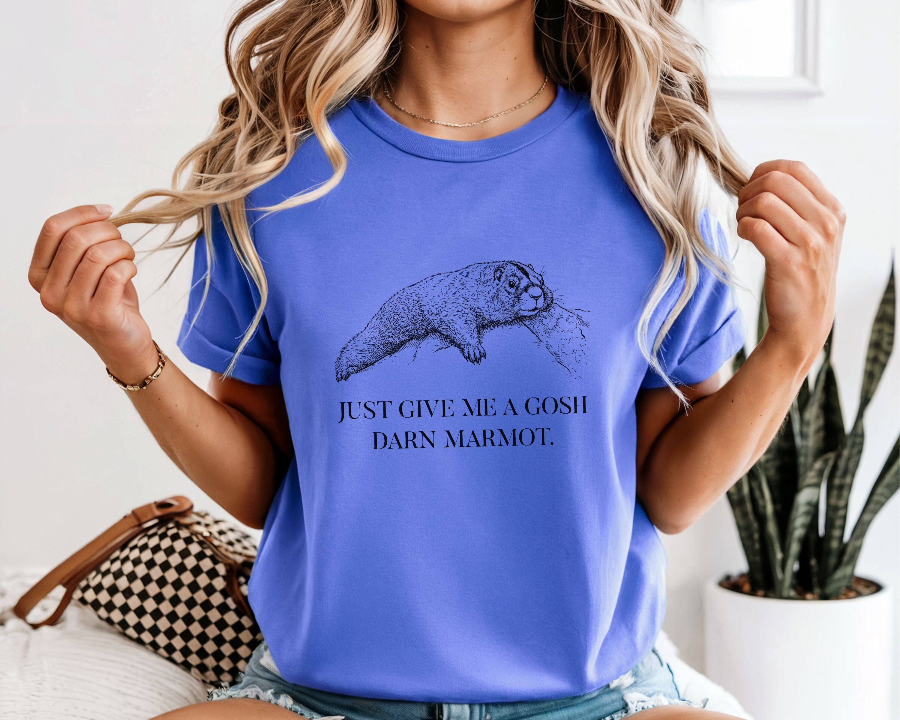 "Give Me A Darn Marmot" Tshirt | Animal Lover Humor Tee