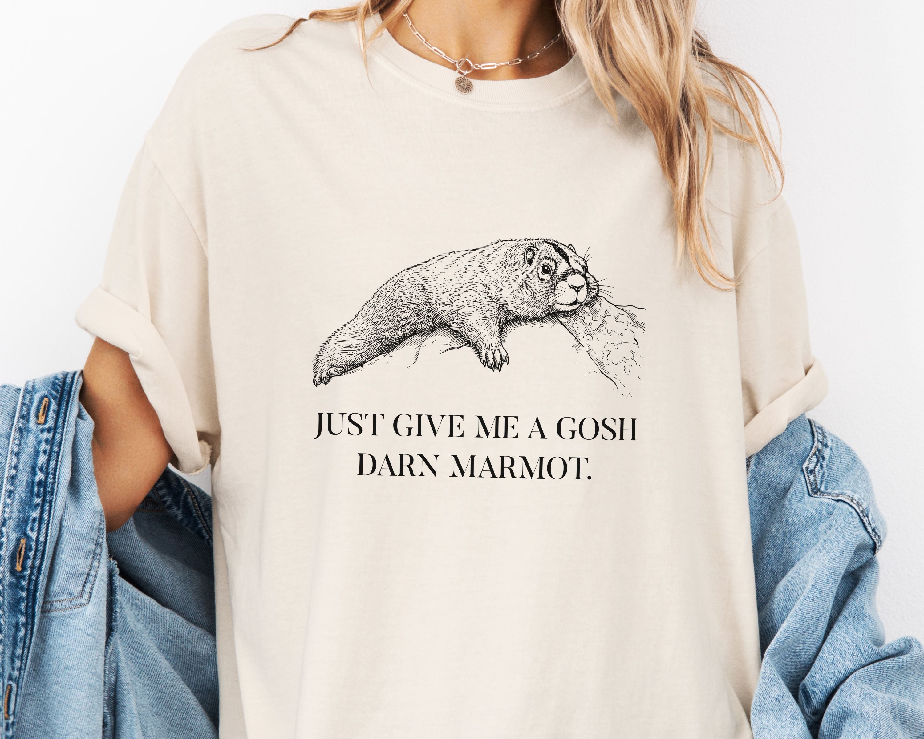 "Give Me A Darn Marmot" Tshirt | Animal Lover Humor Tee