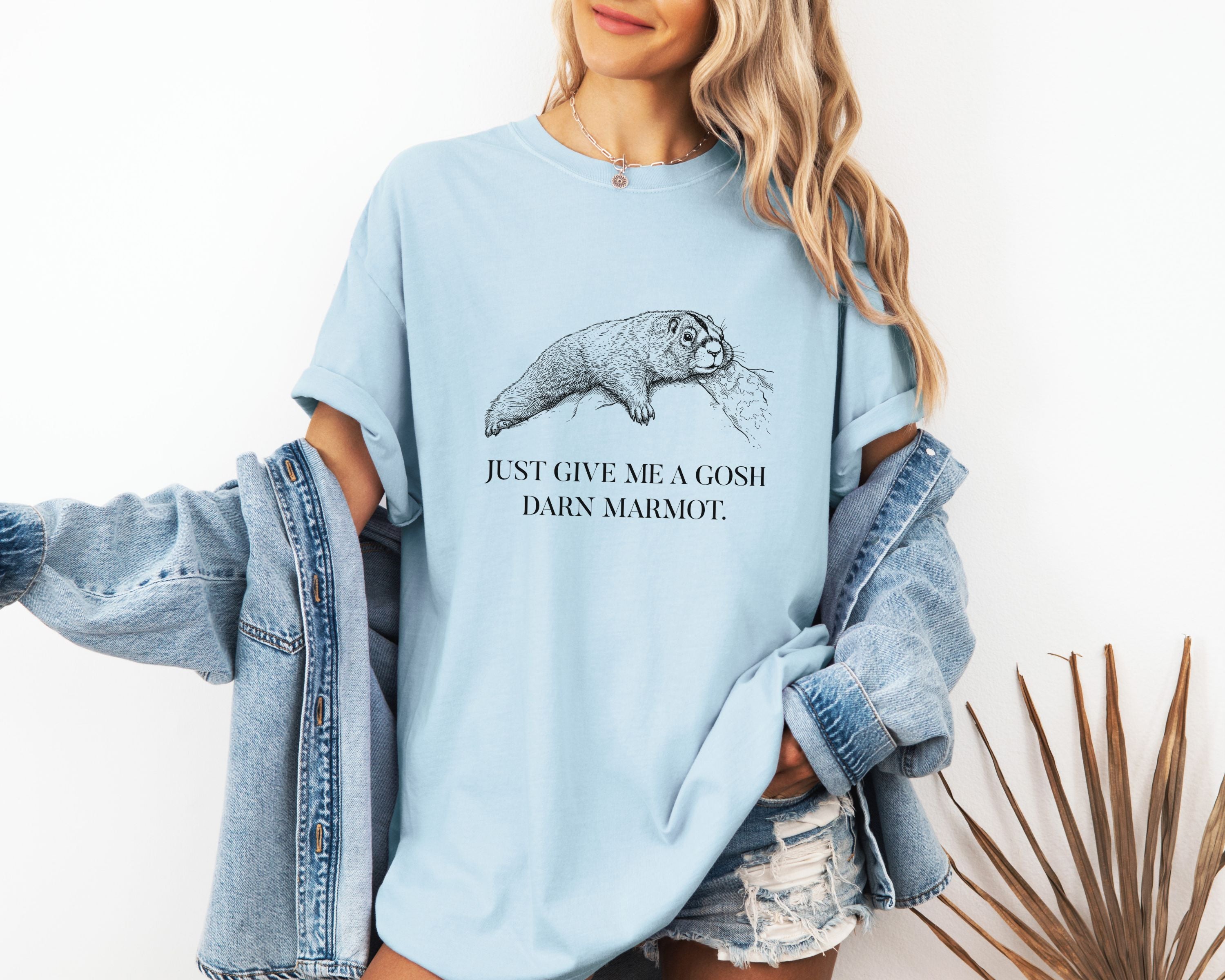 "Give Me A Darn Marmot" Tshirt | Animal Lover Humor Tee