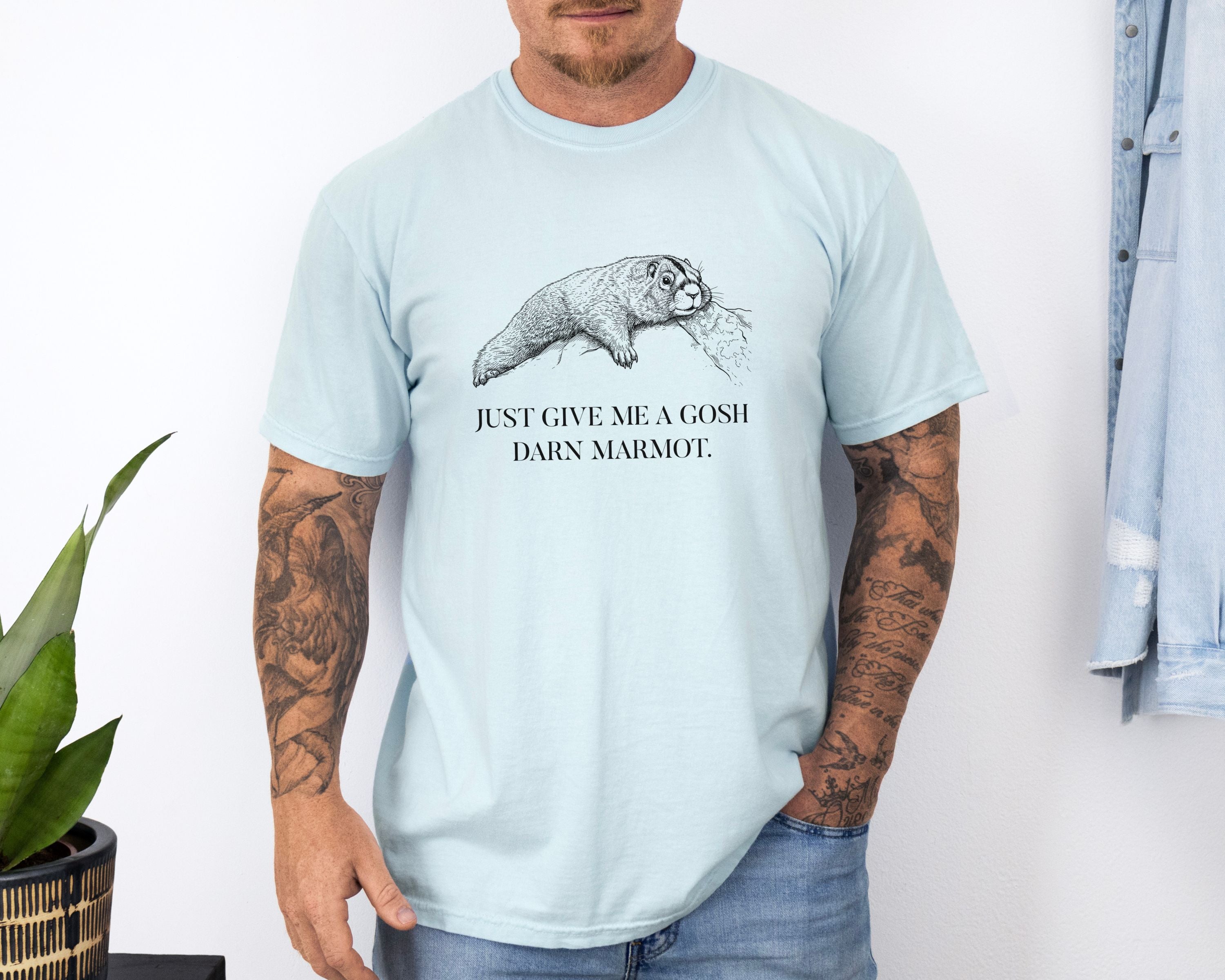 "Give Me A Darn Marmot" Tshirt | Animal Lover Humor Tee