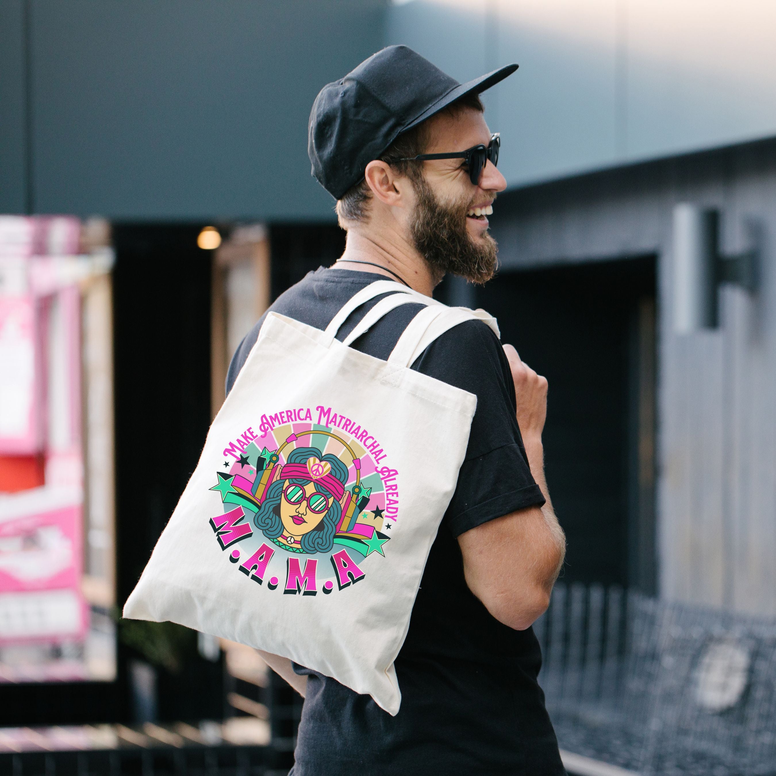Retro 'Make America Matriarchal Already' Grocery Tote Bag