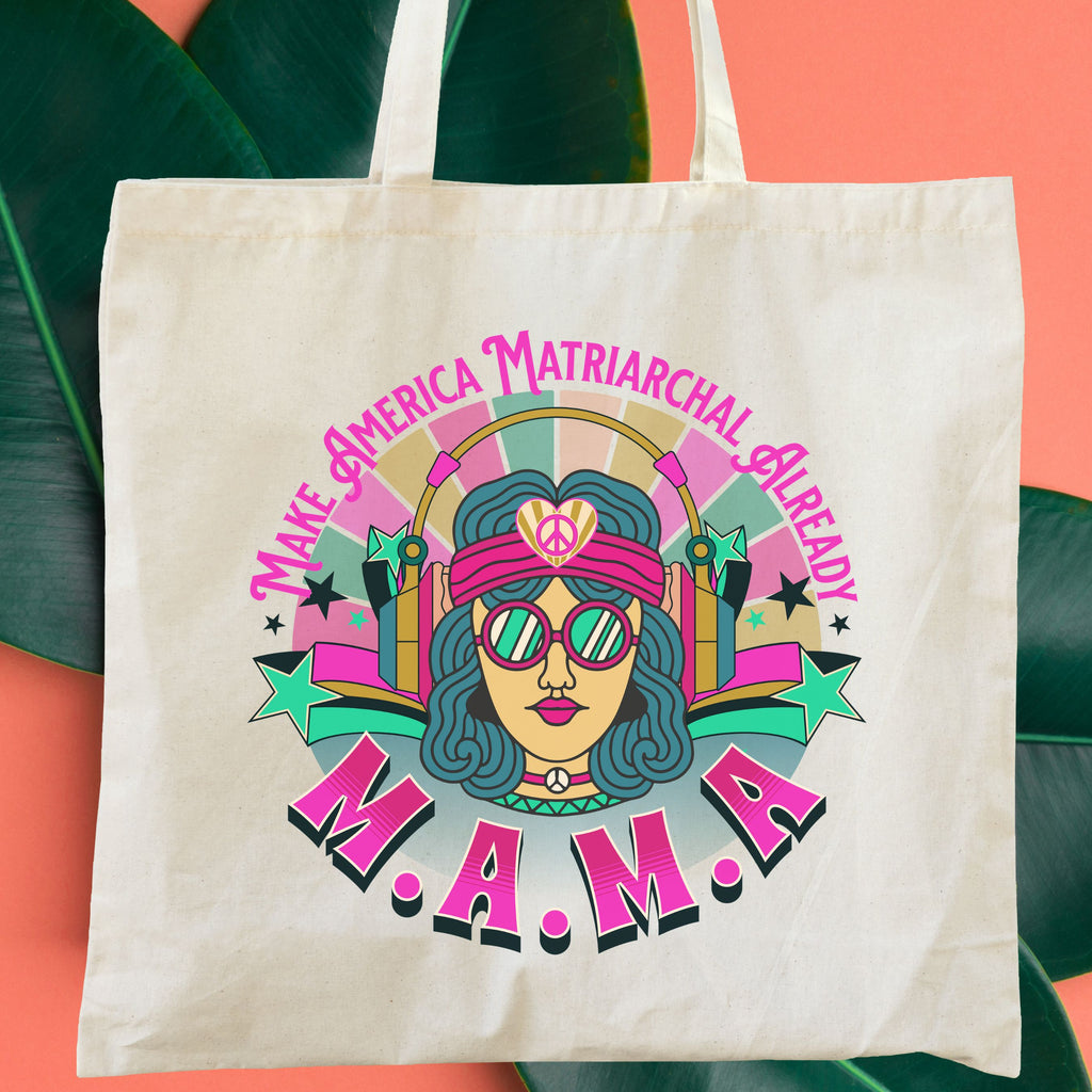 Retro 'Make America Matriarchal Already' Grocery Tote Bag