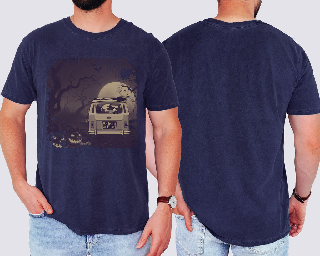 Spooky Retro Camper Van Graphic Tee — Halloween Witch Tshirt