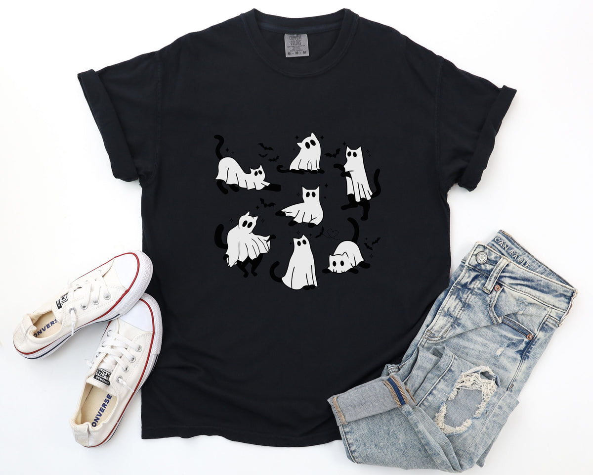 Ghost Cats & Bats Halloween TShirt