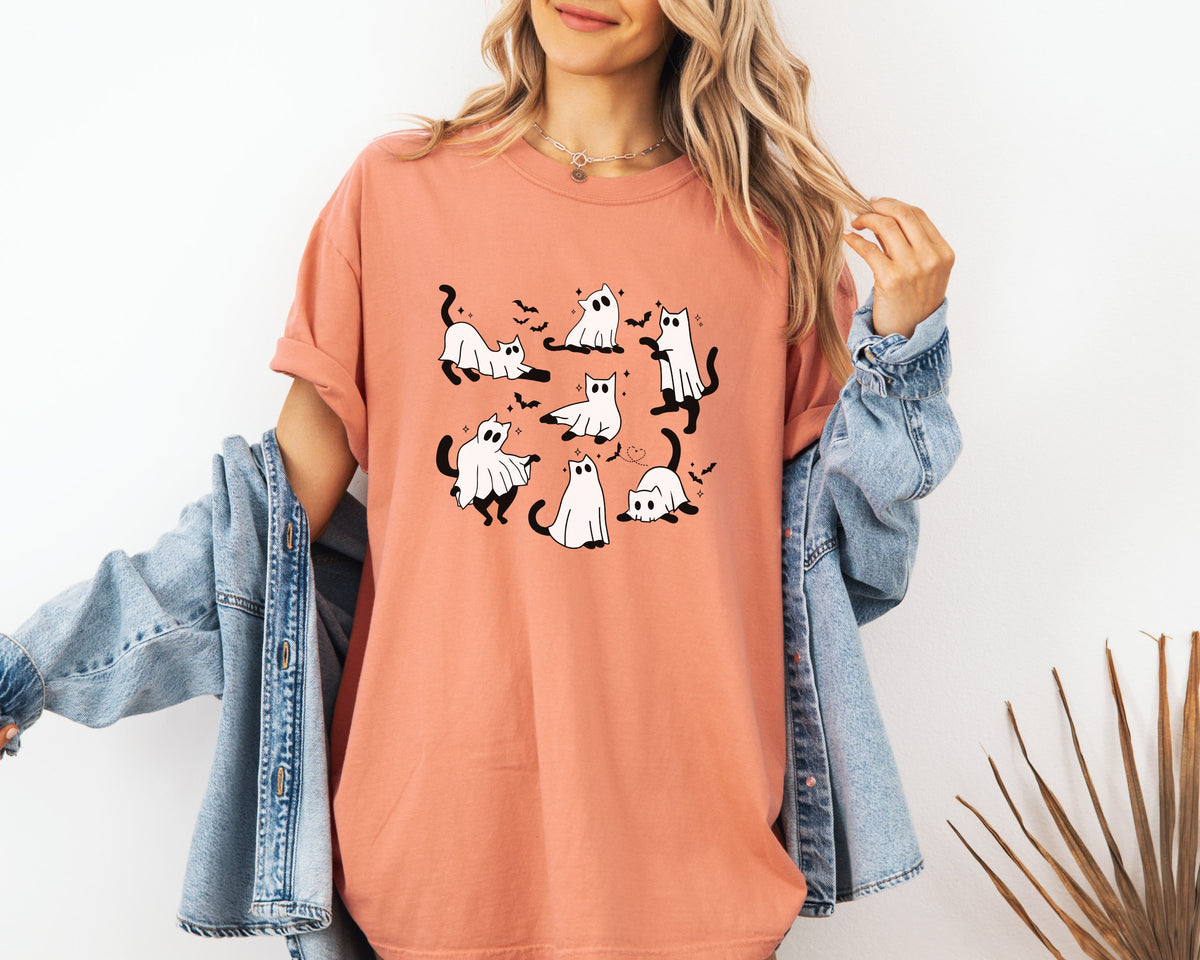 Ghost Cats & Bats Halloween TShirt