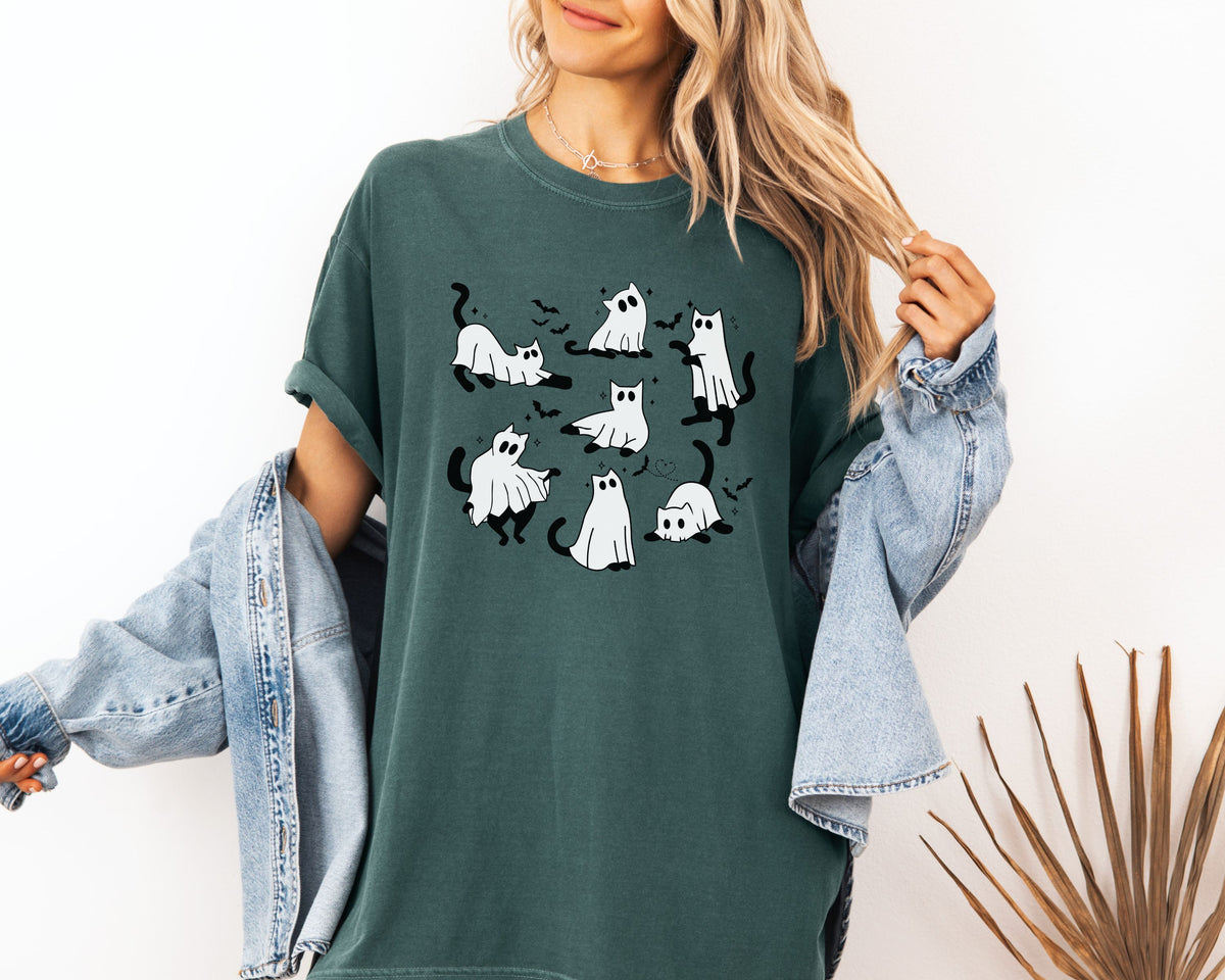 Ghost Cats & Bats Halloween TShirt