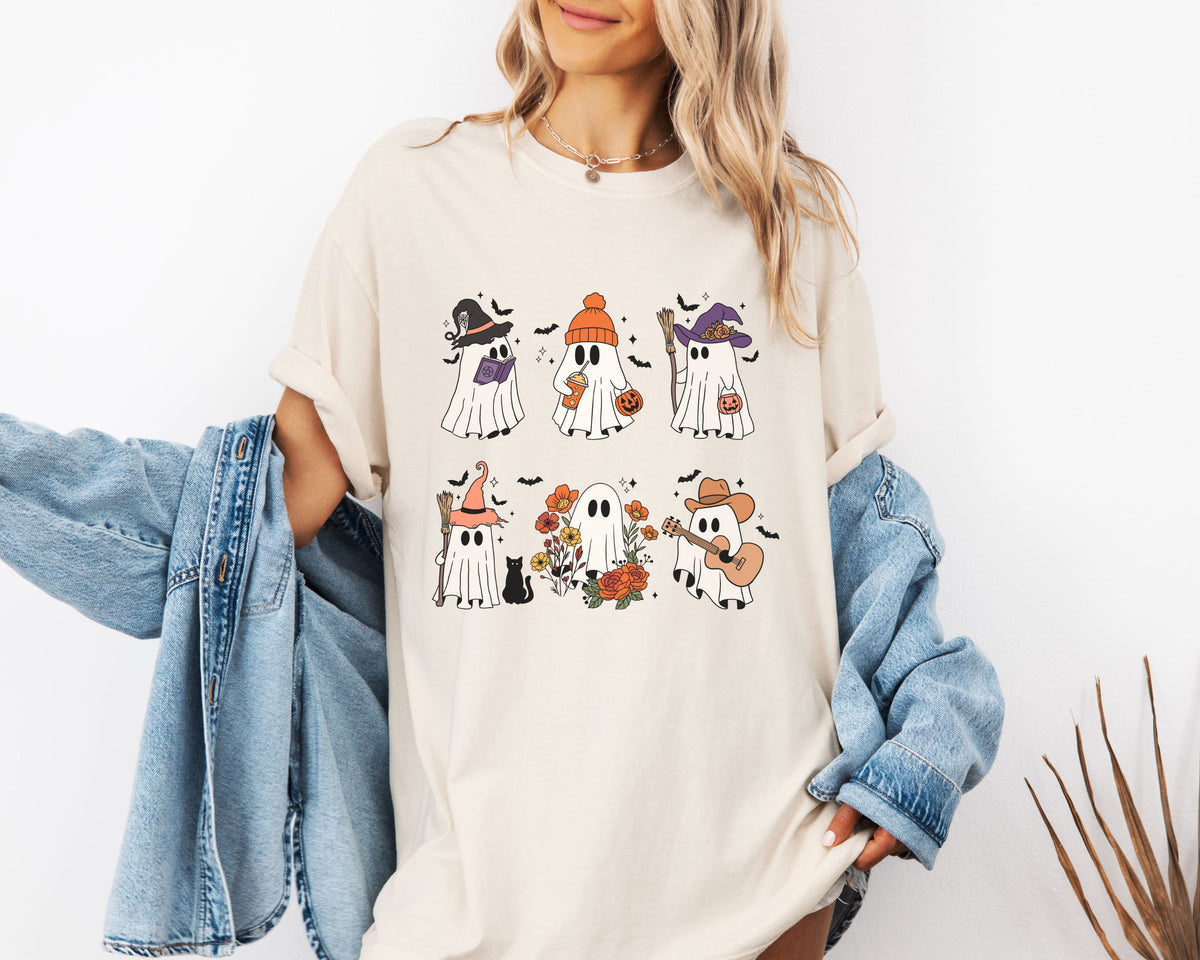 Cute Halloween Ghost Tshirt | Cozy Fall Vibes Top