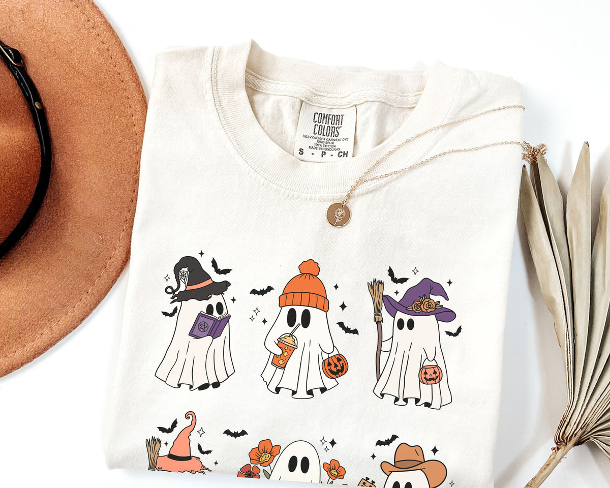 Cute Halloween Ghost Tshirt | Cozy Fall Vibes Top