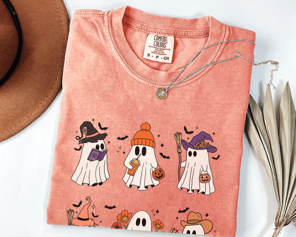 Cute Halloween Ghost Tshirt | Cozy Fall Vibes Top