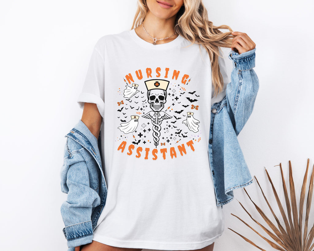 Spooky Nursing Assistant Tshirt | Halloween Ultra Soft Bella Canva Tees