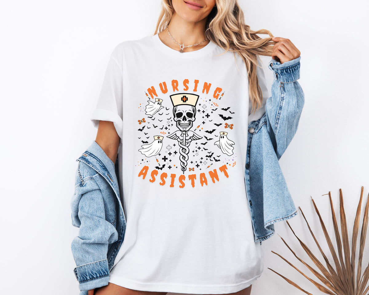 Spooky Nursing Assistant Tshirt | Halloween Ultra Soft Bella Canva Tees