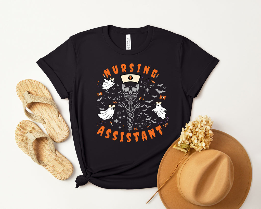 Spooky Nursing Assistant Tshirt | Halloween Ultra Soft Bella Canva Tees