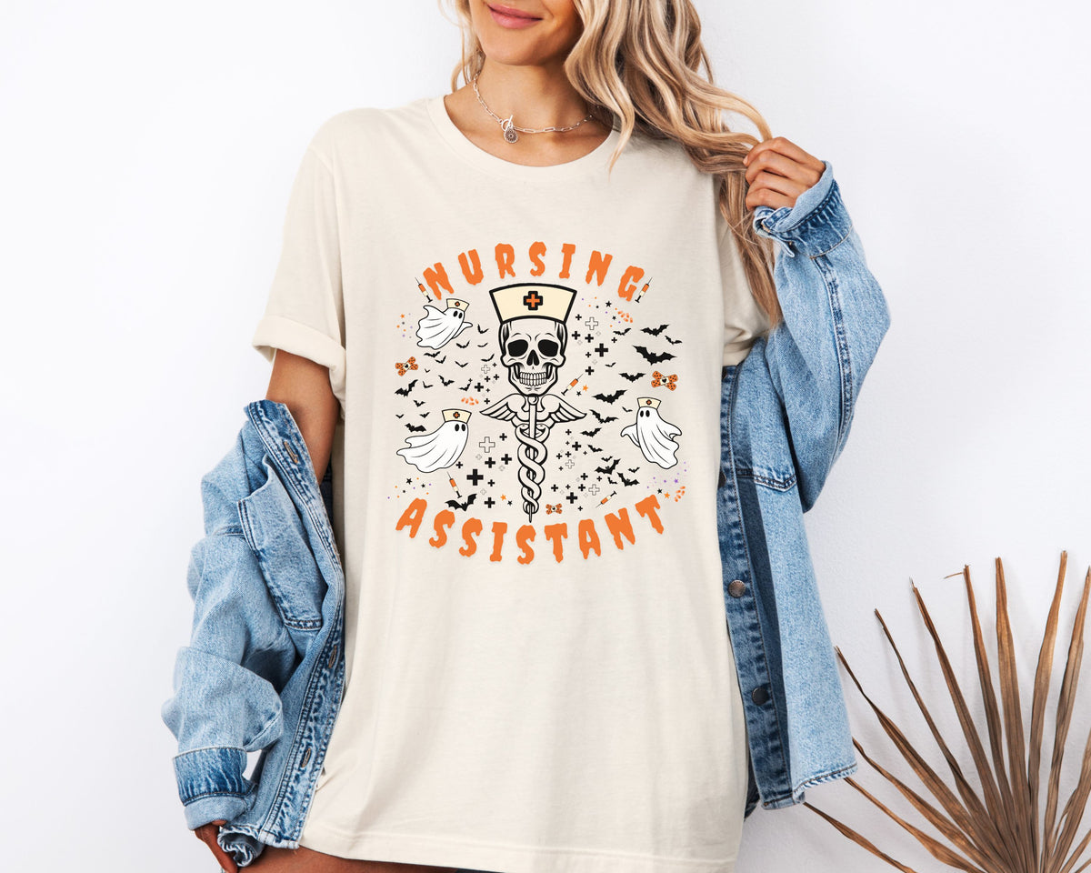 Spooky Nursing Assistant Tshirt | Halloween Ultra Soft Bella Canva Tees
