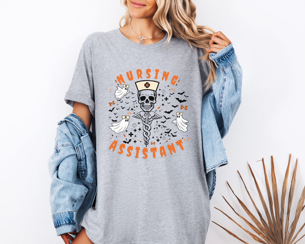 Spooky Nursing Assistant Tshirt | Halloween Ultra Soft Bella Canva Tees