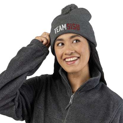 Team SISU Pom Pom Tuque Black and Grey