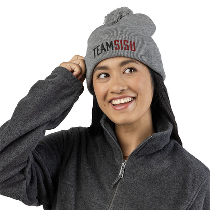 Team SISU Name Mark Cozy Pom Pom Knit Hat