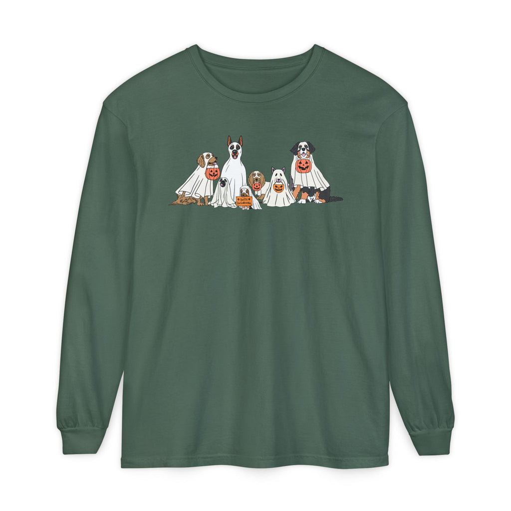 Halloween Ghost Dogs Long Sleeve Tshirt | Fun Holiday original design Long Sleeve