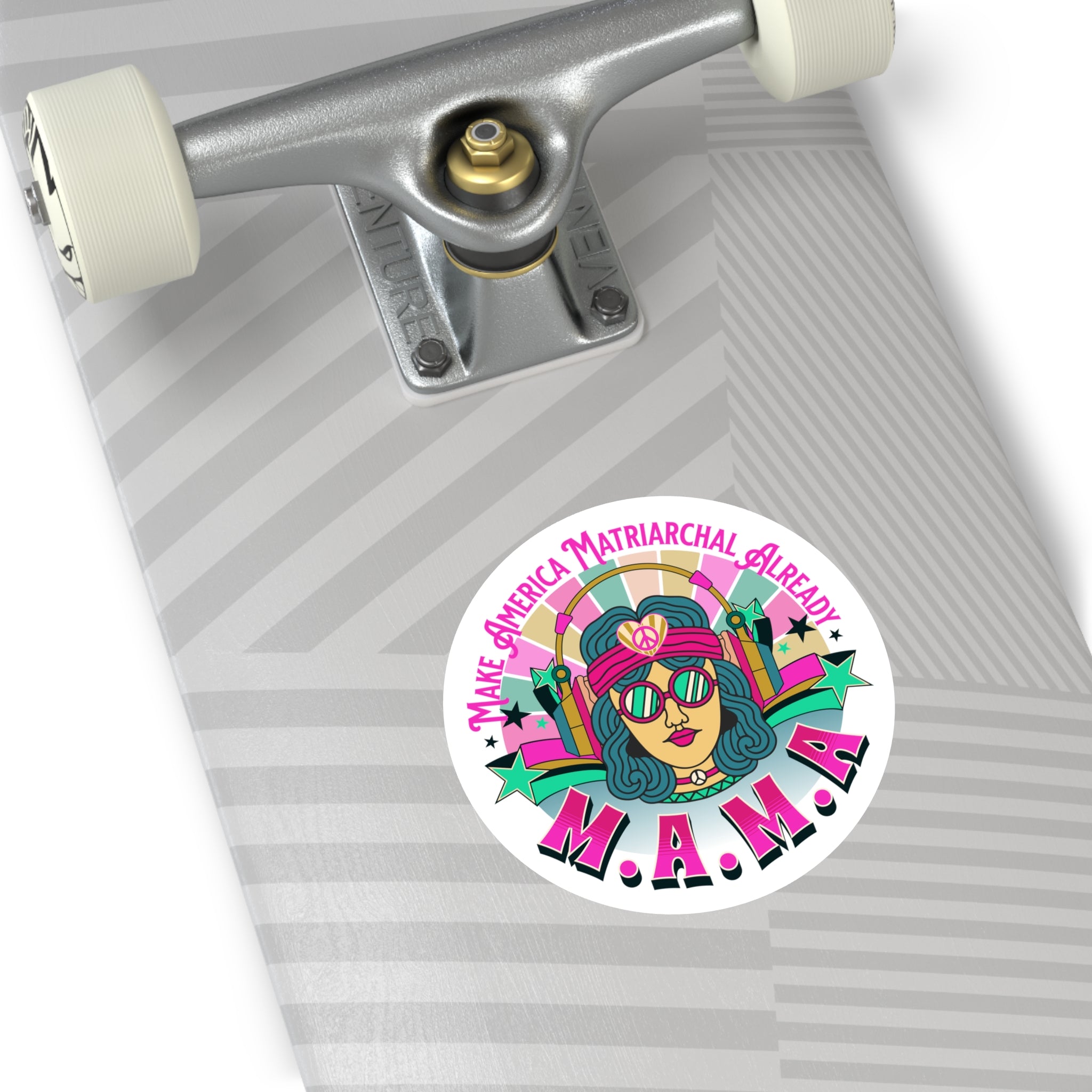 M.A.M.A. Round Sticker "Make America Matriarchal Already" Retro Sticker (Indoor/Outdoor)