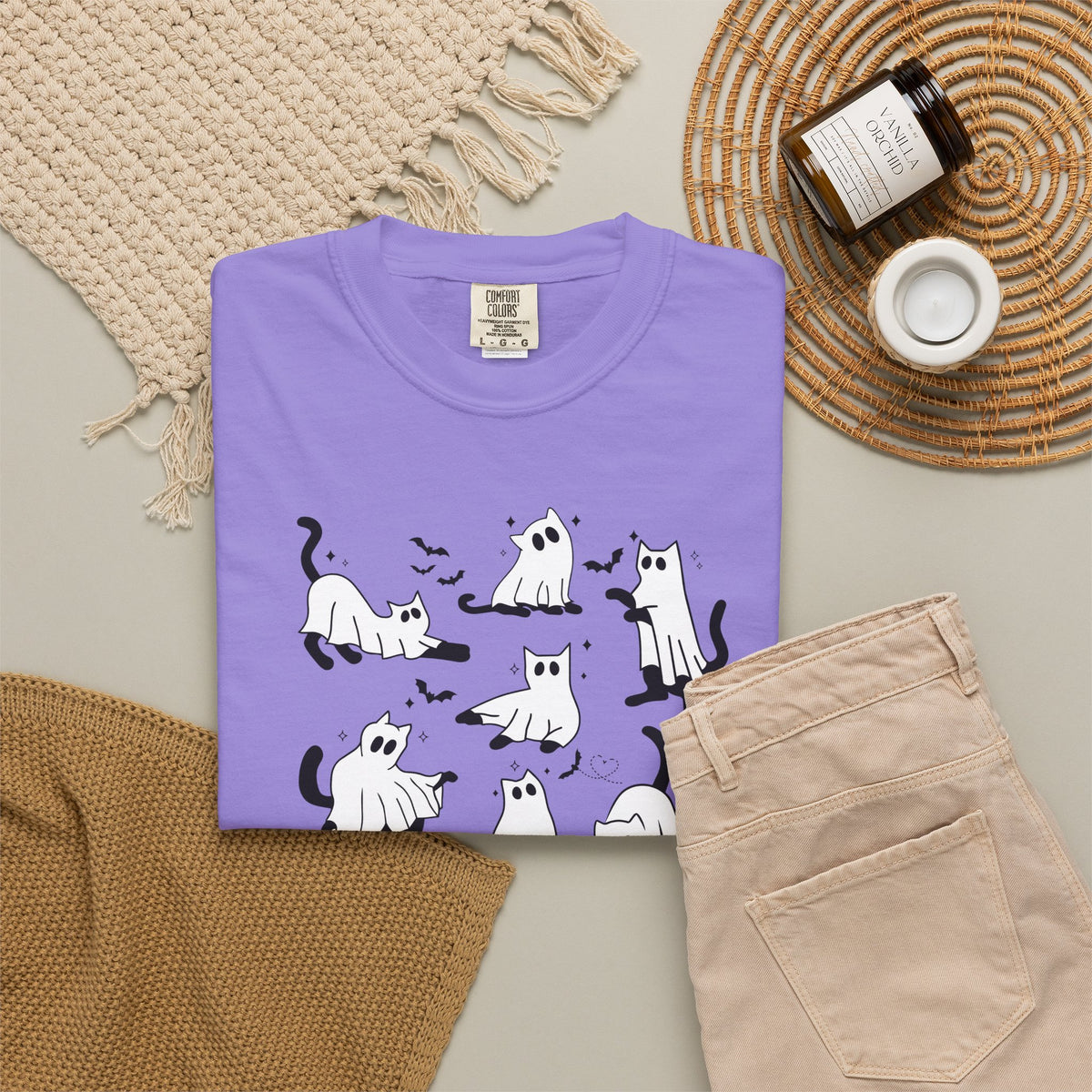 Ghost Cats & Bats Halloween TShirt