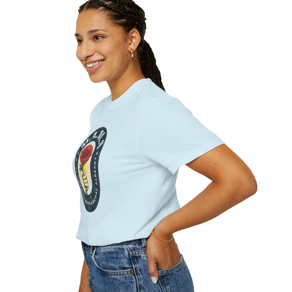 Mama Make America Matriarchal Already Flower T-Shirt — Vintage Rose Hand Graphic Tee