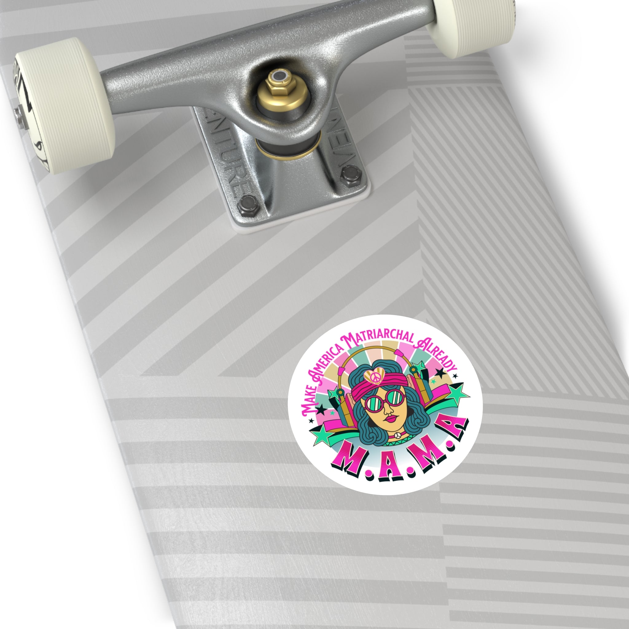 M.A.M.A. Round Sticker "Make America Matriarchal Already" Retro Sticker (Indoor/Outdoor)
