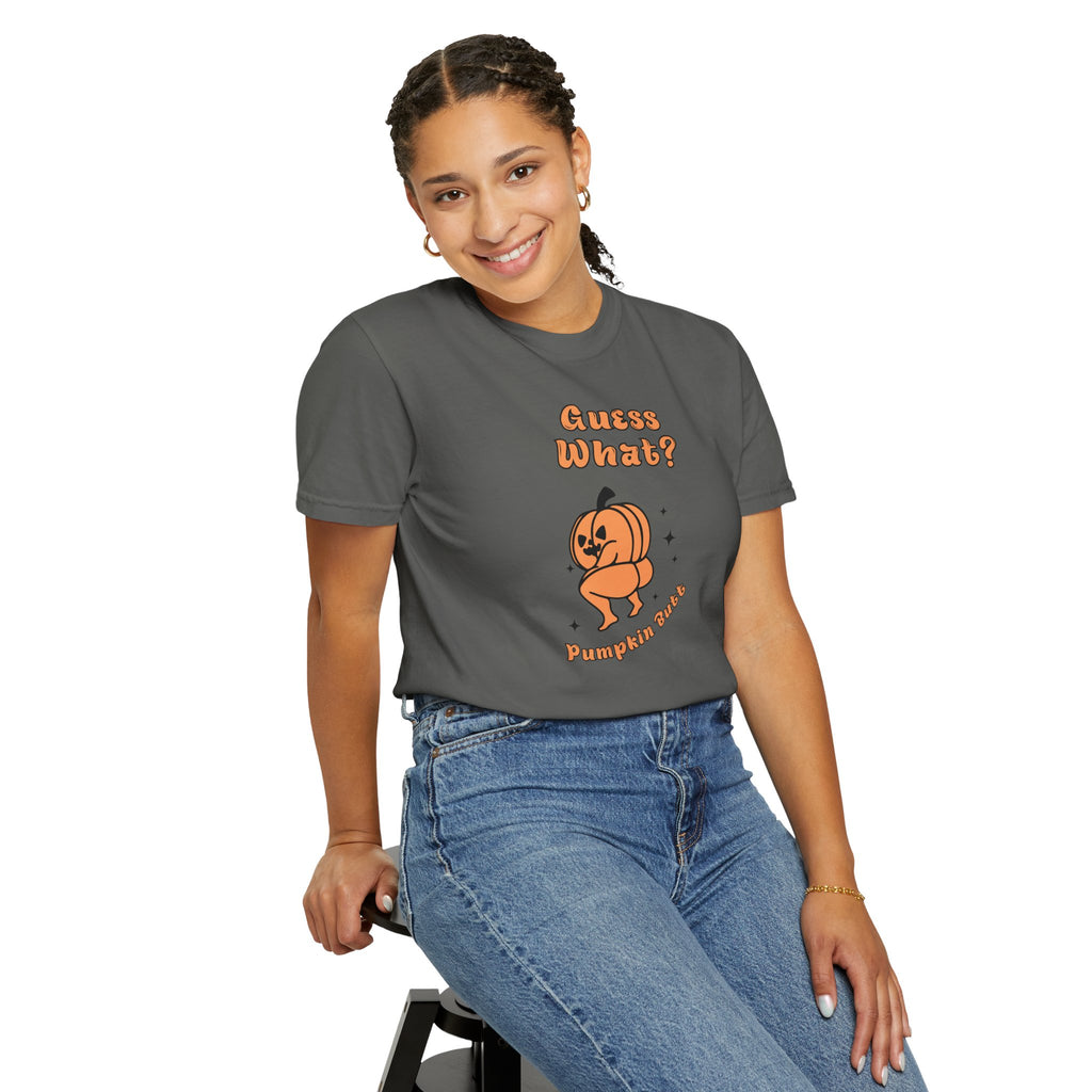 Halloween Pumpkin Shirt - "Guesss What? Pumpkin Butt" Cute Retro Graphic Tee