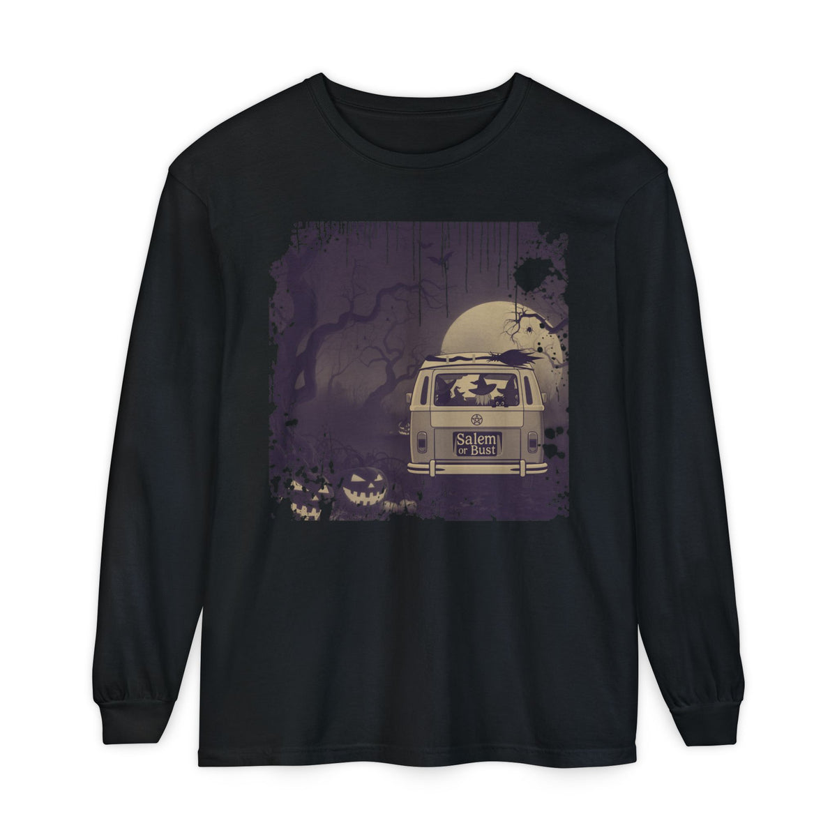 Vintage Salem or Bust Halloween Long Sleeve Tshirt | Spooky original design Long Sleeve